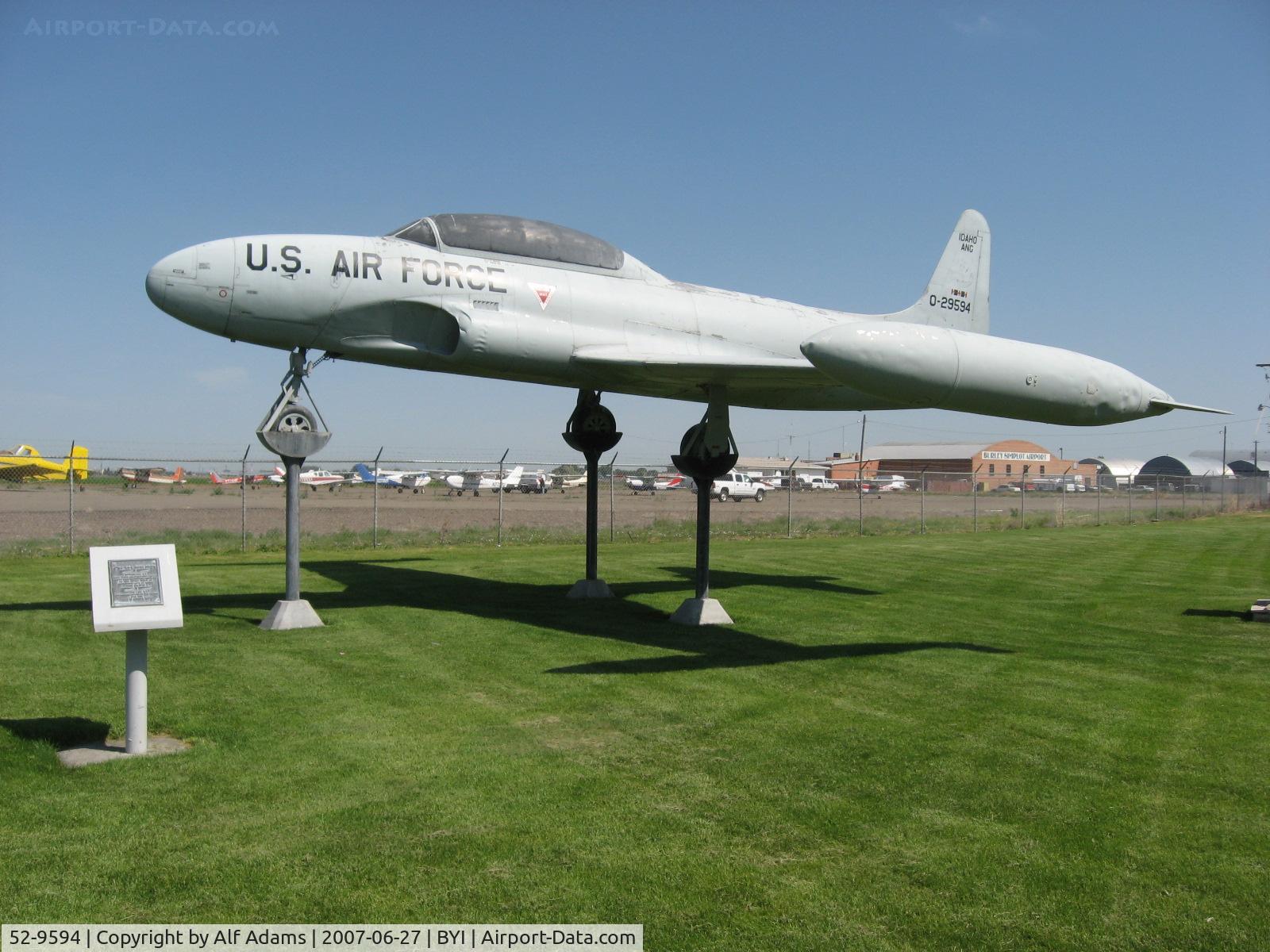 52-9594, 1952 Lockheed T-33A Shooting Star C/N 580-7754, At Burley Airport., Idaho.