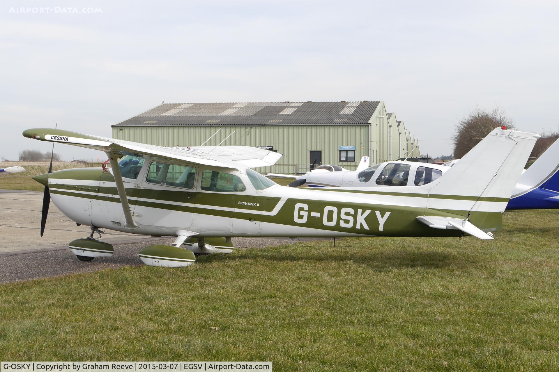 G-OSKY, 1976 Cessna 172M C/N 172-67389, Parked at Old Buckenham.