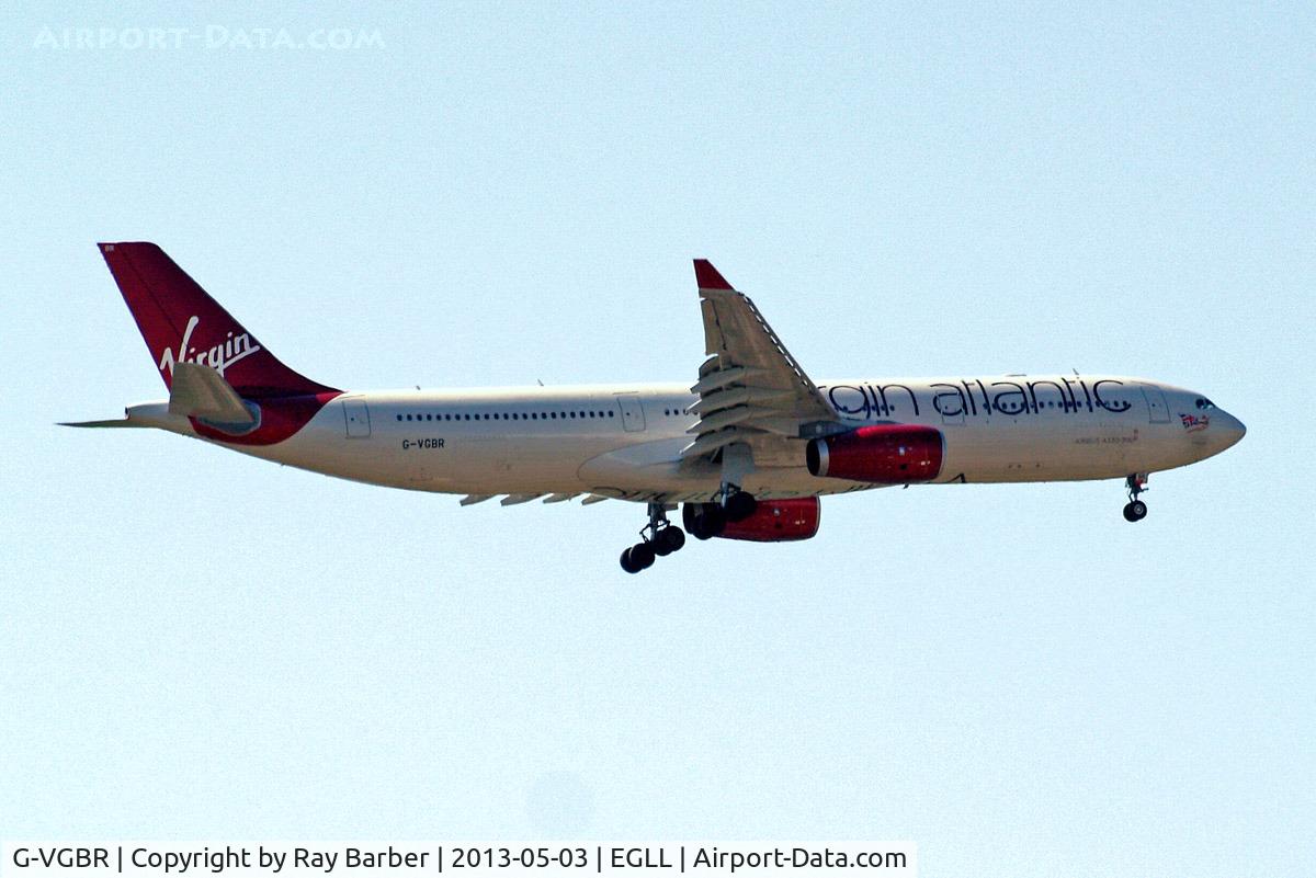 G-VGBR, 2012 Airbus A330-343X C/N 1329, Airbus A330-343E [1329] (Virgin Atlantic) Home~G 03/05/2013. On approach 27L.