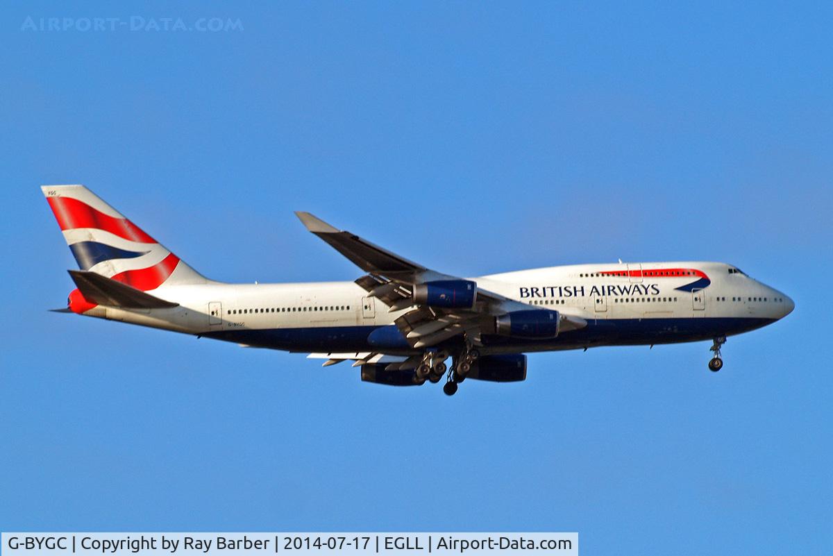G-BYGC, 1999 Boeing 747-436 C/N 25823, Boeing 747-436 [25823] (British Airways) Home~G 17/07/2014. On approach 27L.