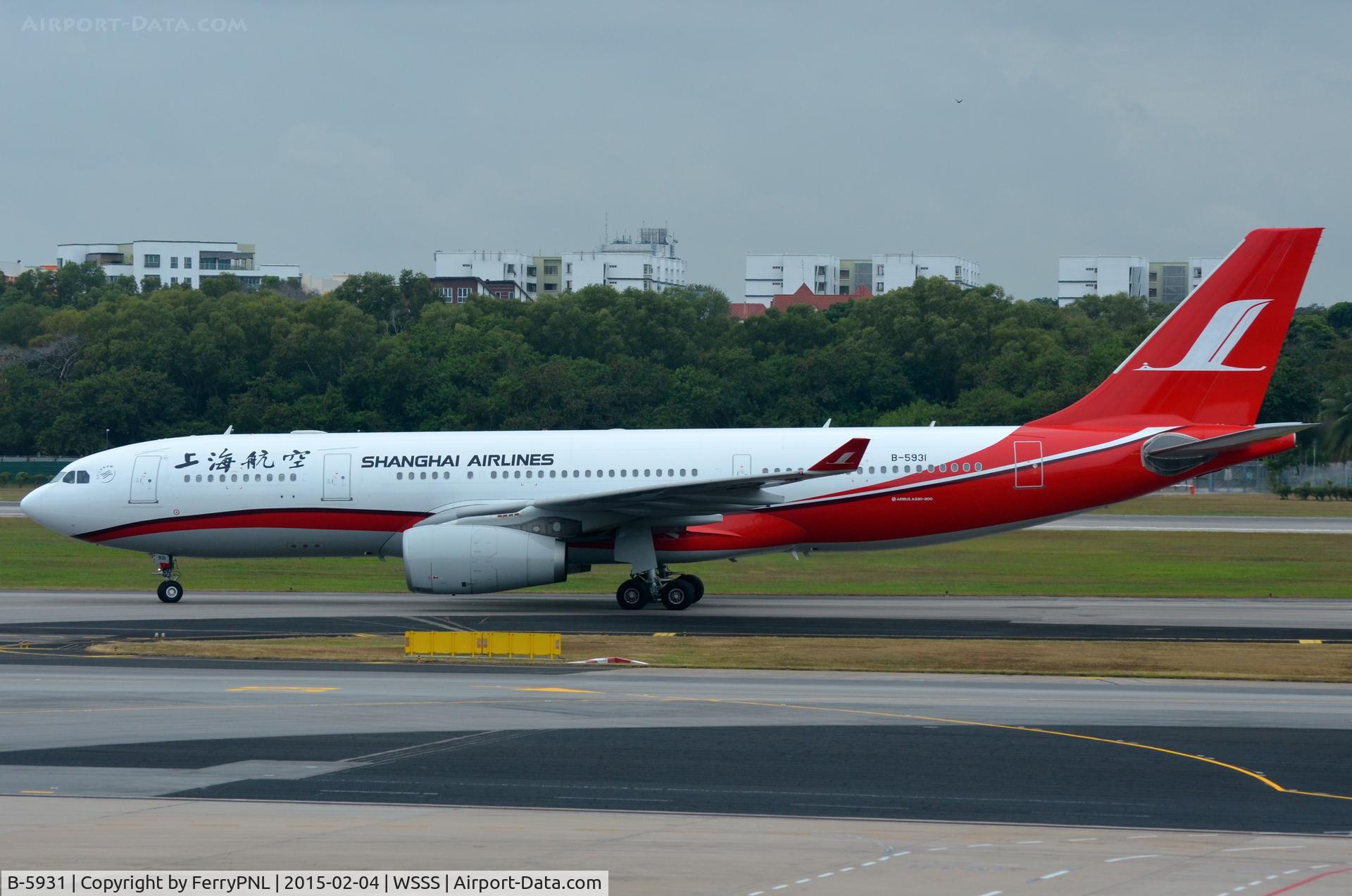 B-5931, 2013 Airbus A330-243 C/N 1440, Shanghai A332 just landed and taxis to its gate.