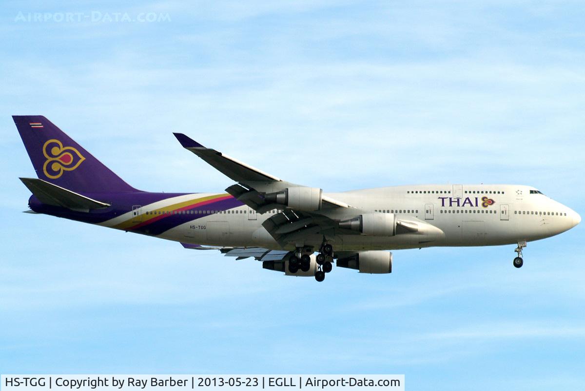HS-TGG, 2003 Boeing 747-4D7 C/N 33771, Boeing 747-4D7 [33771] (Thai Airways) Home~G 23/05/2013. On approach 27L.