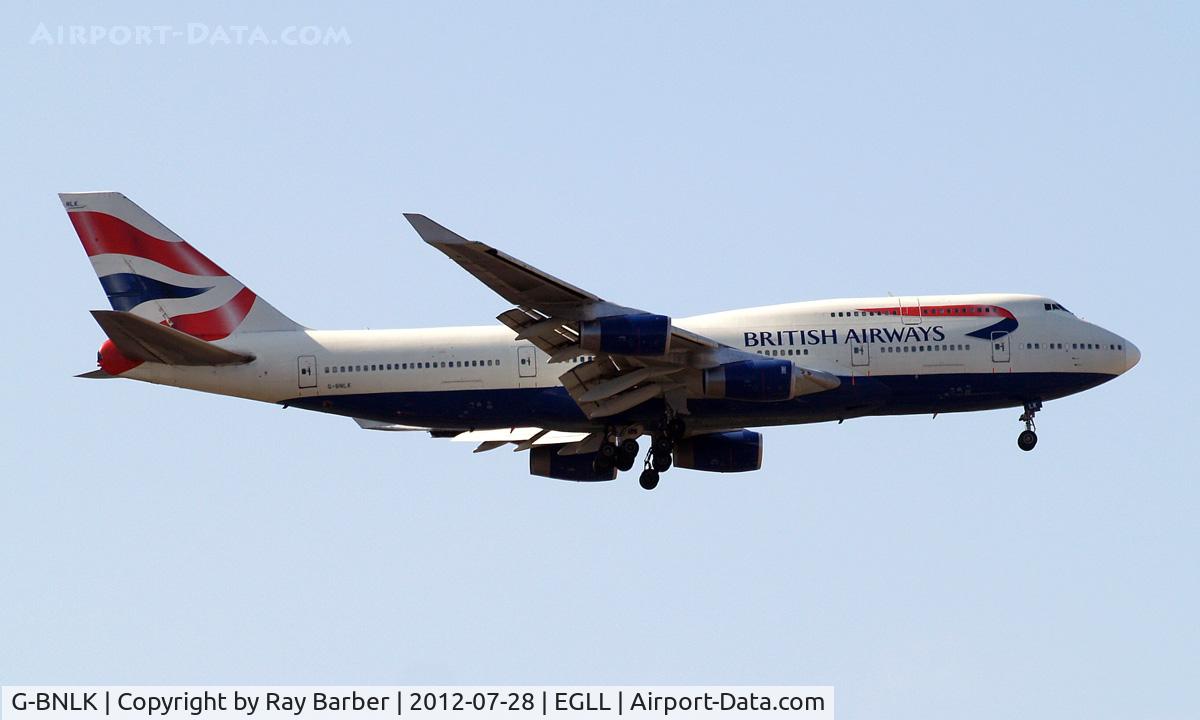 G-BNLK, 1990 Boeing 747-436 C/N 24053, Boeing 747-436 [24053] (British Airways) Home~G 28/07/2012. On approach 27L.