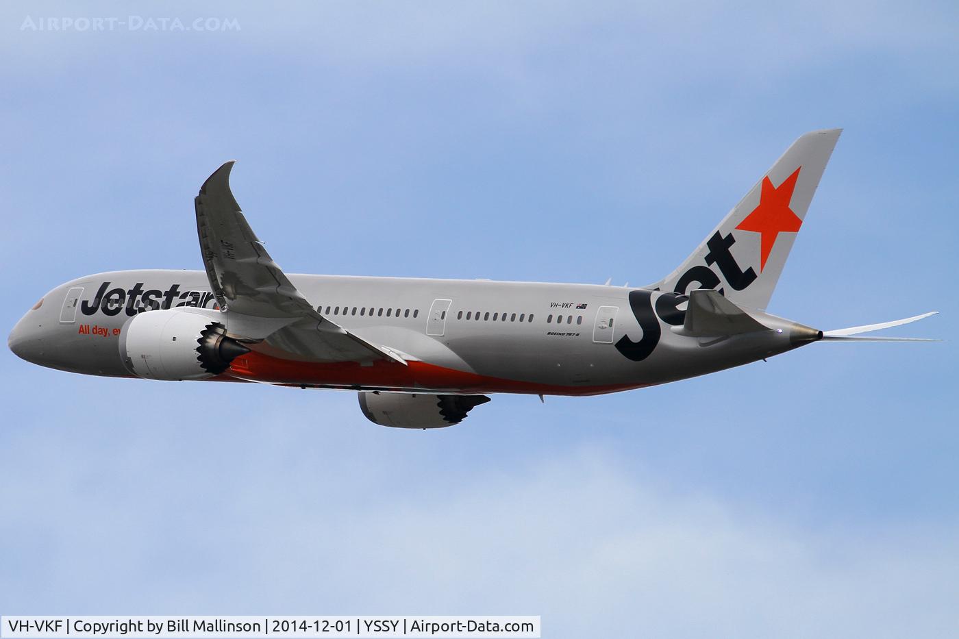 VH-VKF, 2014 Boeing 787-8 Dreamliner Dreamliner C/N 36231, away from 34L