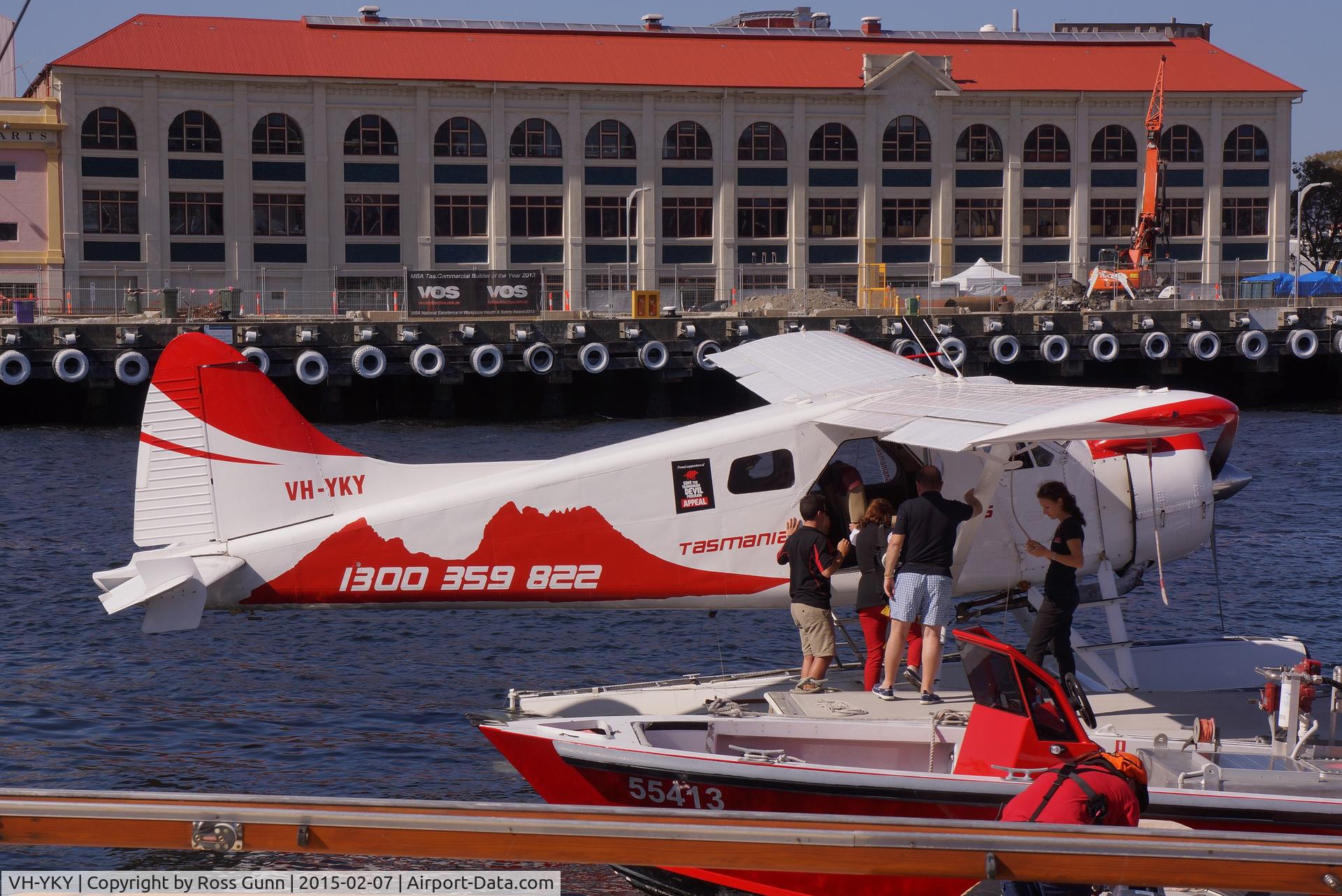 VH-YKY, 1964 De Havilland Canada DHC-2 Beaver Mk.I C/N 1544, Photo taken on  7 Feb 2015 in Hobart Tasmania during the Australian Wooden Boat Festival 2015