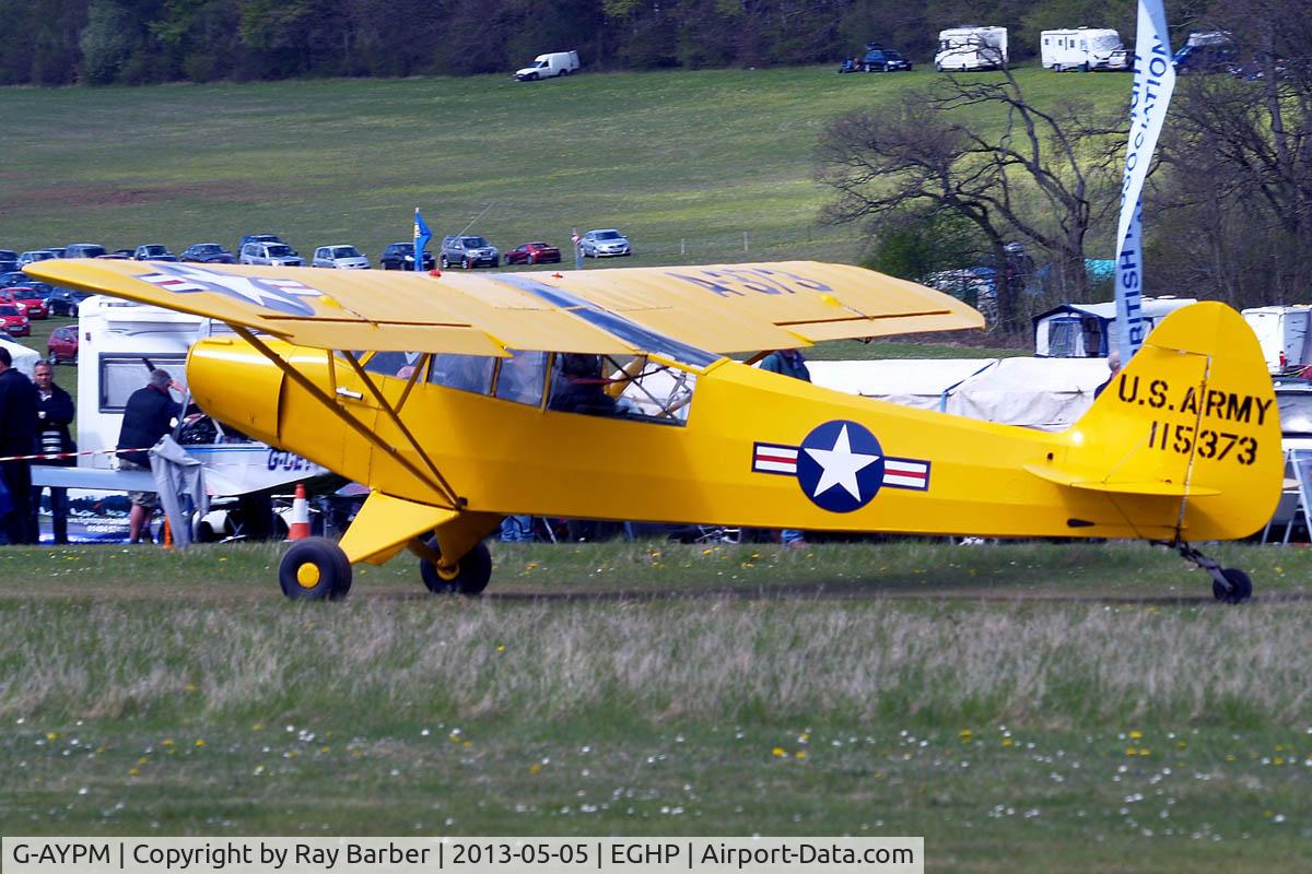 G-AYPM, 1951 Piper L-18C Super Cub C/N 18-1373, Piper L-18C-95 Super Cub [18-1373] Popham~G 05/05/2013
