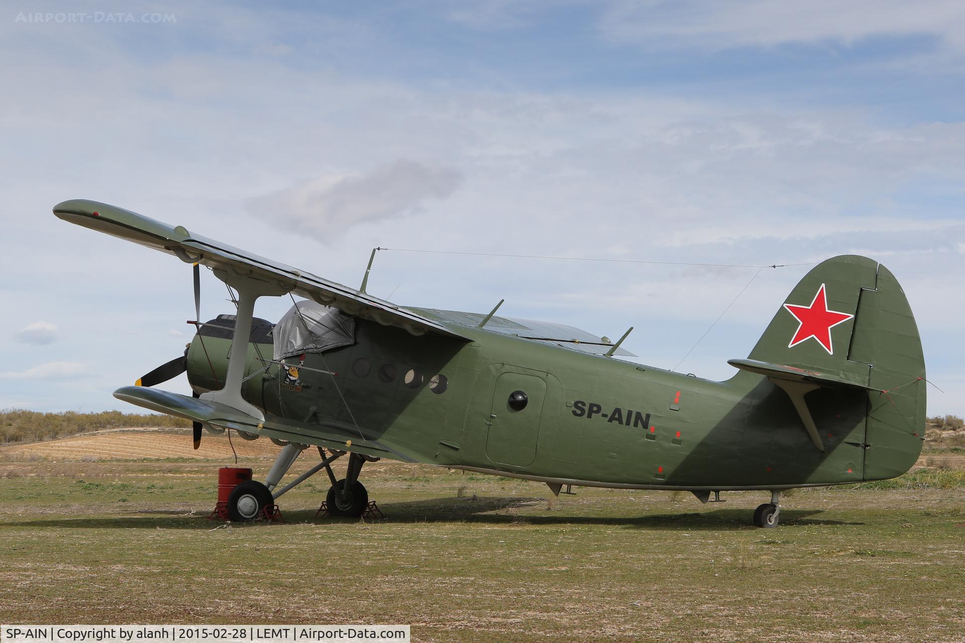 SP-AIN, Antonov An-2 C/N 1G210-27, Parked outside at Aeródromo de Casarrubios del Monte, Toledo, Spain