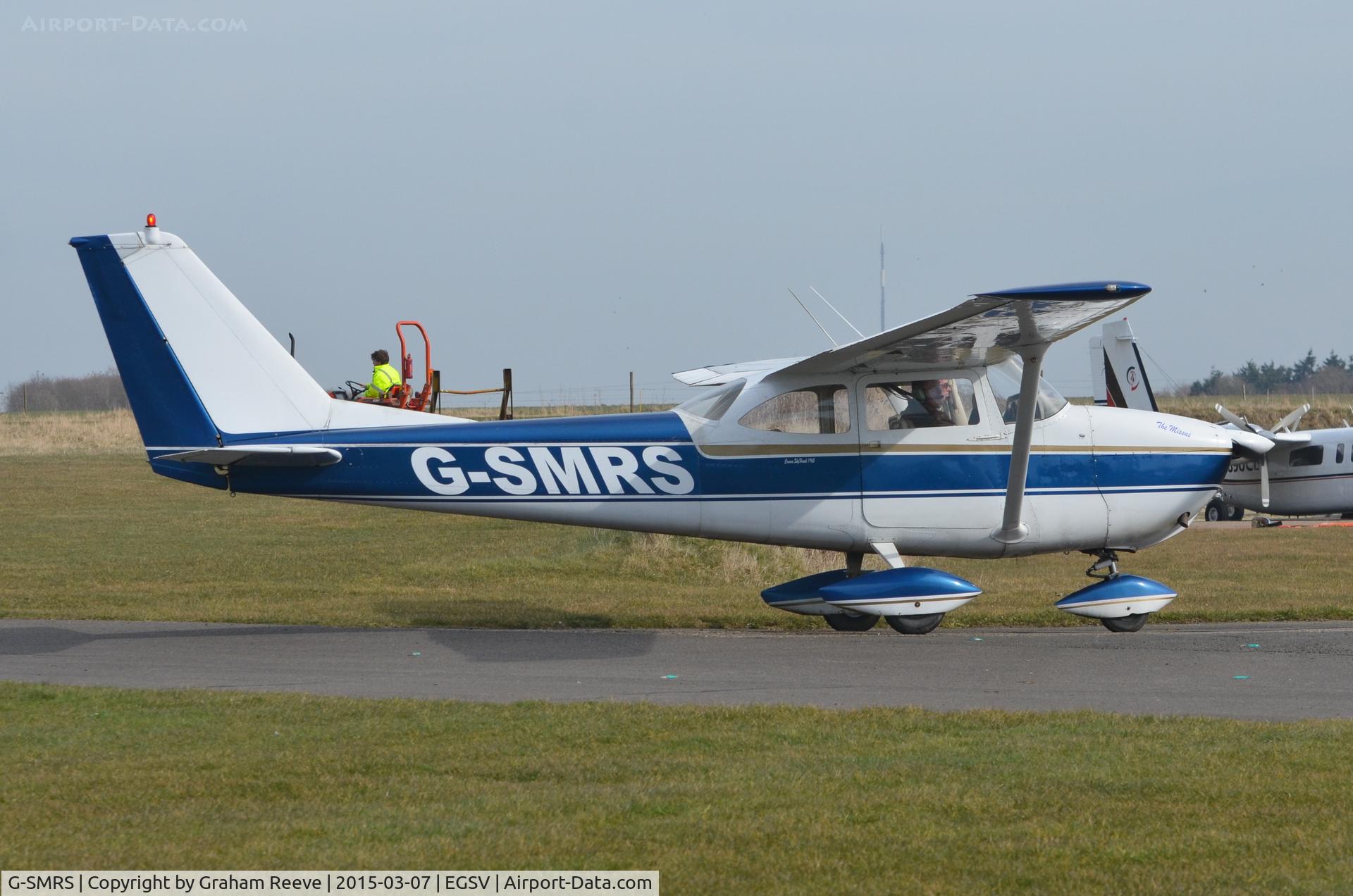 G-SMRS, 1965 Cessna 172F C/N 172-52558, Just landed at Old Buckenham.