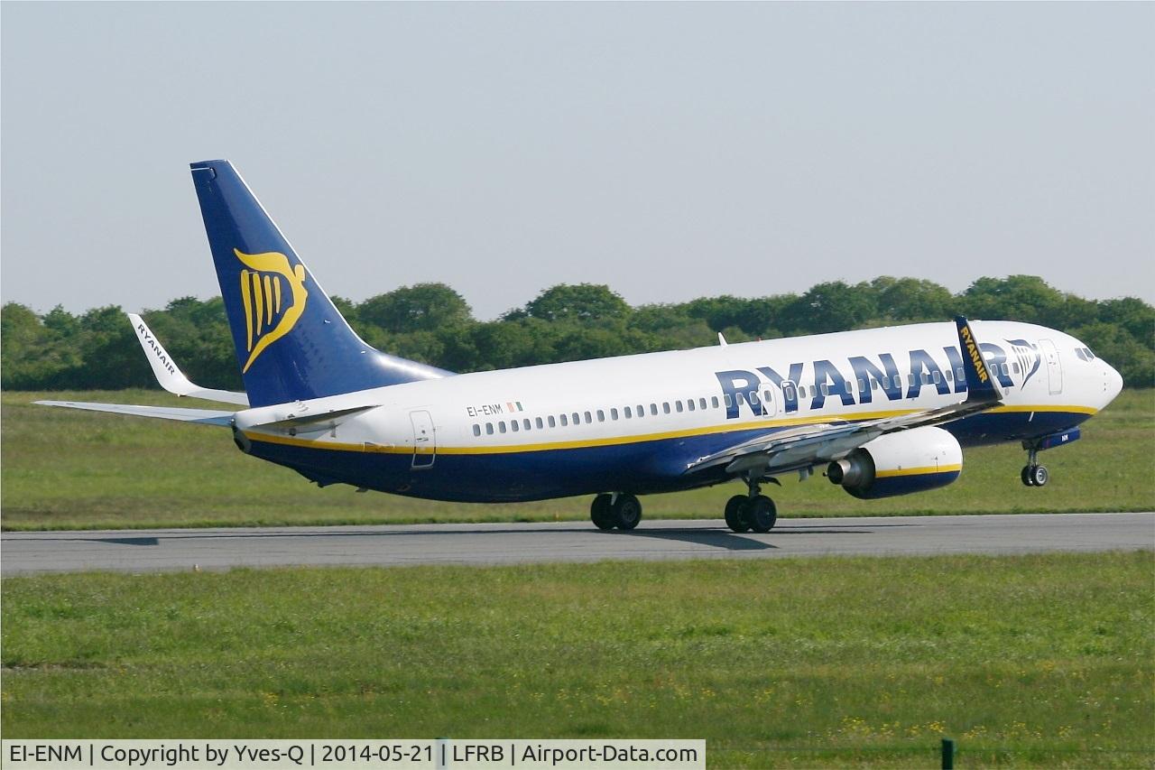 EI-ENM, 2010 Boeing 737-8AS C/N 35038, Boeing 737-8AS, Take off rwy 07R, Brest-Bretagne airport (LFRB-BES)