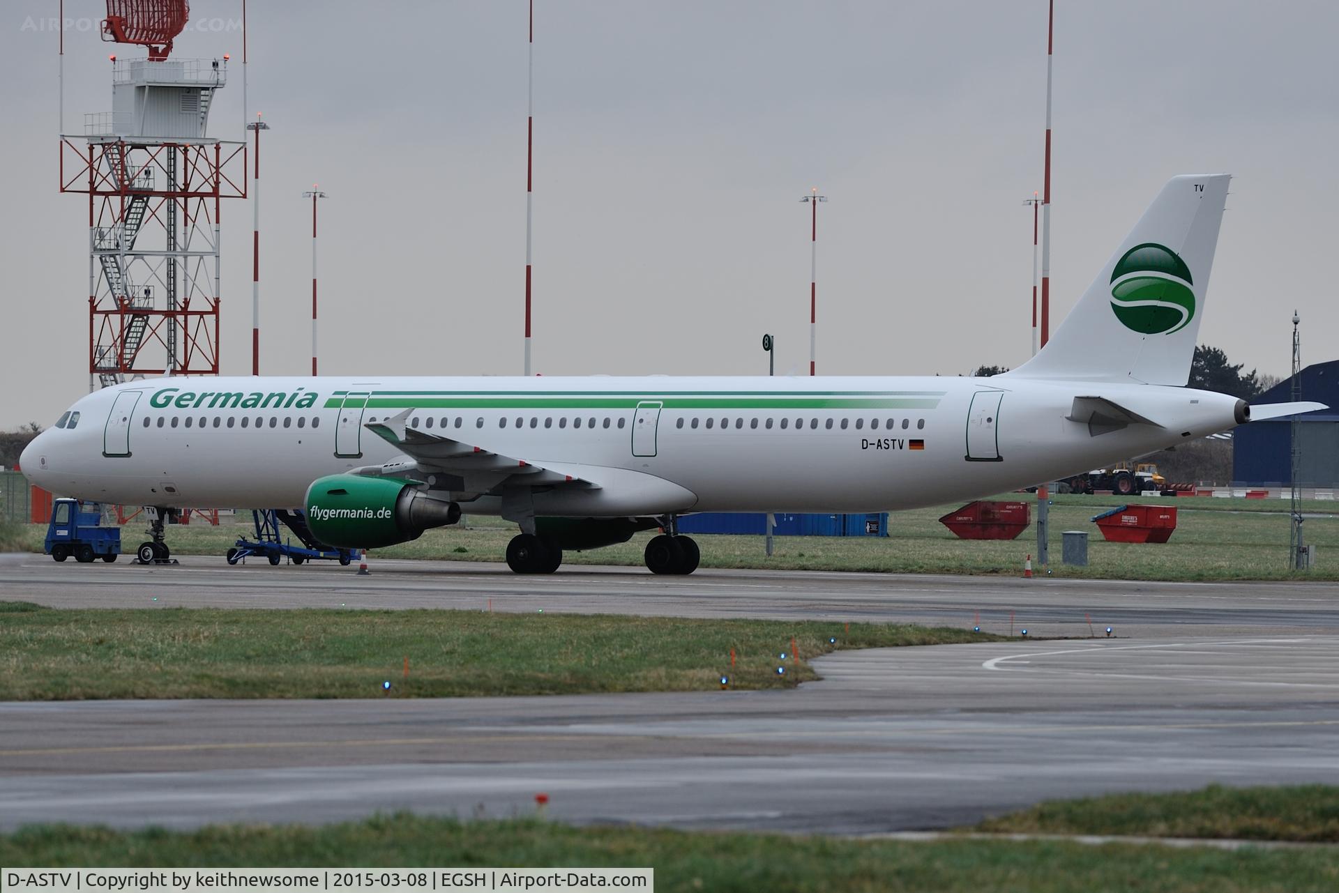 D-ASTV, 1999 Airbus A321-211 C/N 995, In Germania colour scheme.