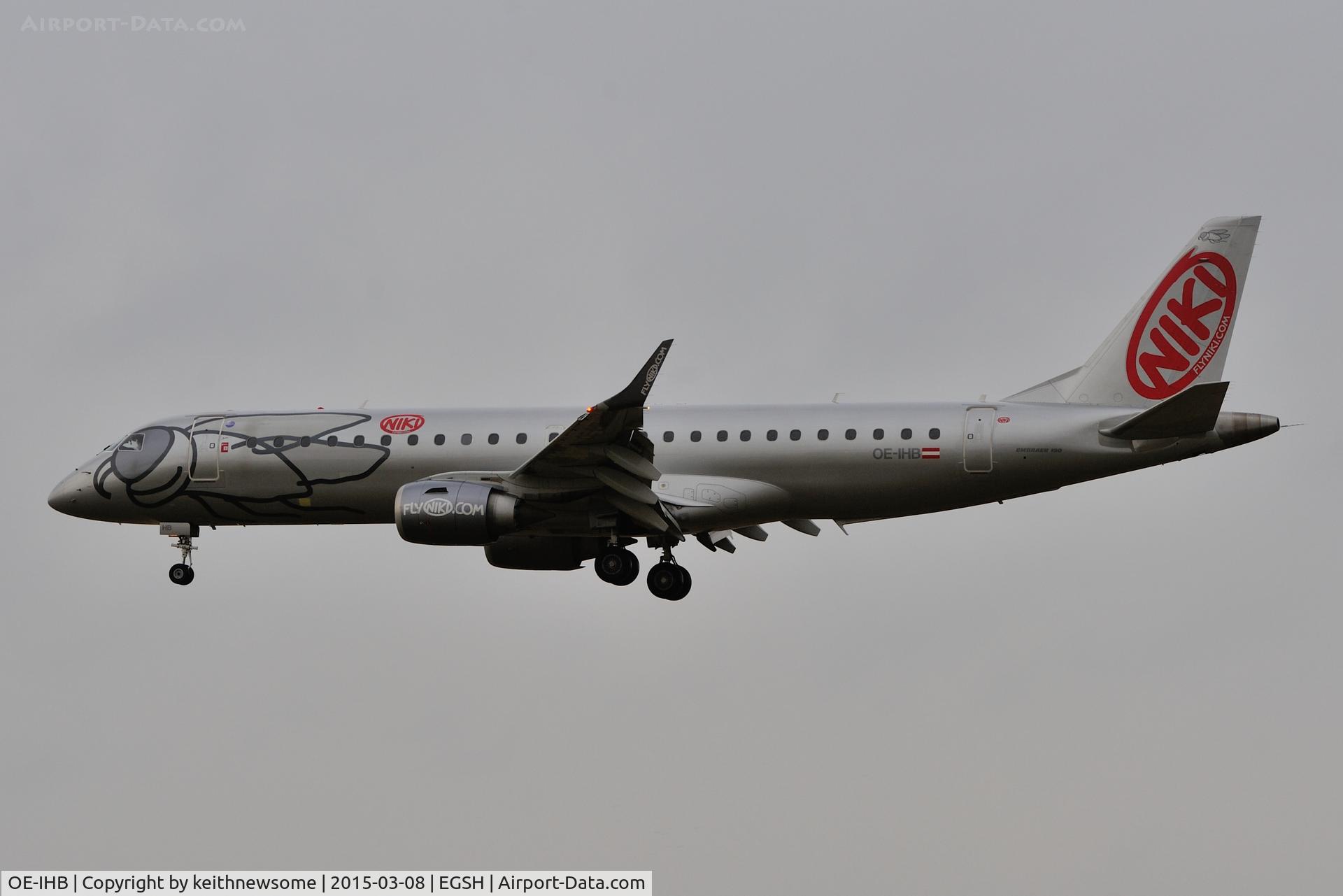 OE-IHB, 2009 Embraer 190LR (ERJ-190-100LR) C/N 19000294, Landing onto runway 27.
