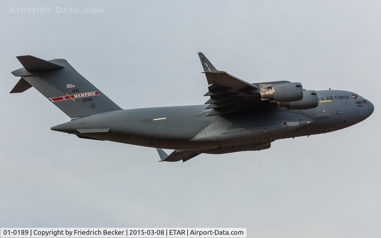 01-0189, 2002 Boeing C-17A Globemaster III C/N P-89, departure from Ramstein AB via RW08