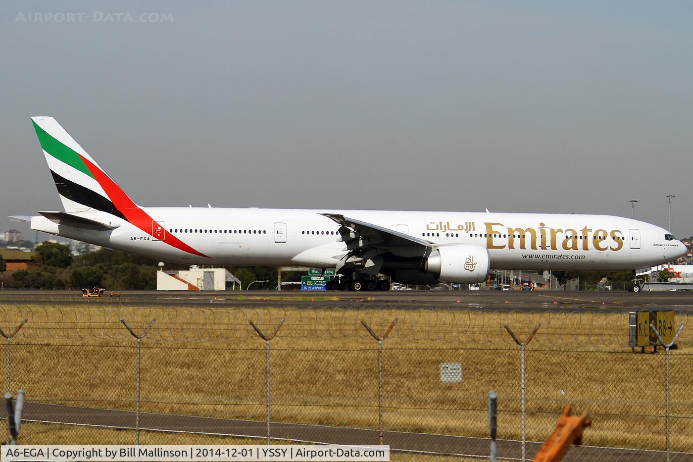 A6-EGA, 2010 Boeing 777-31H/ER C/N 38984, taxiing off 34L