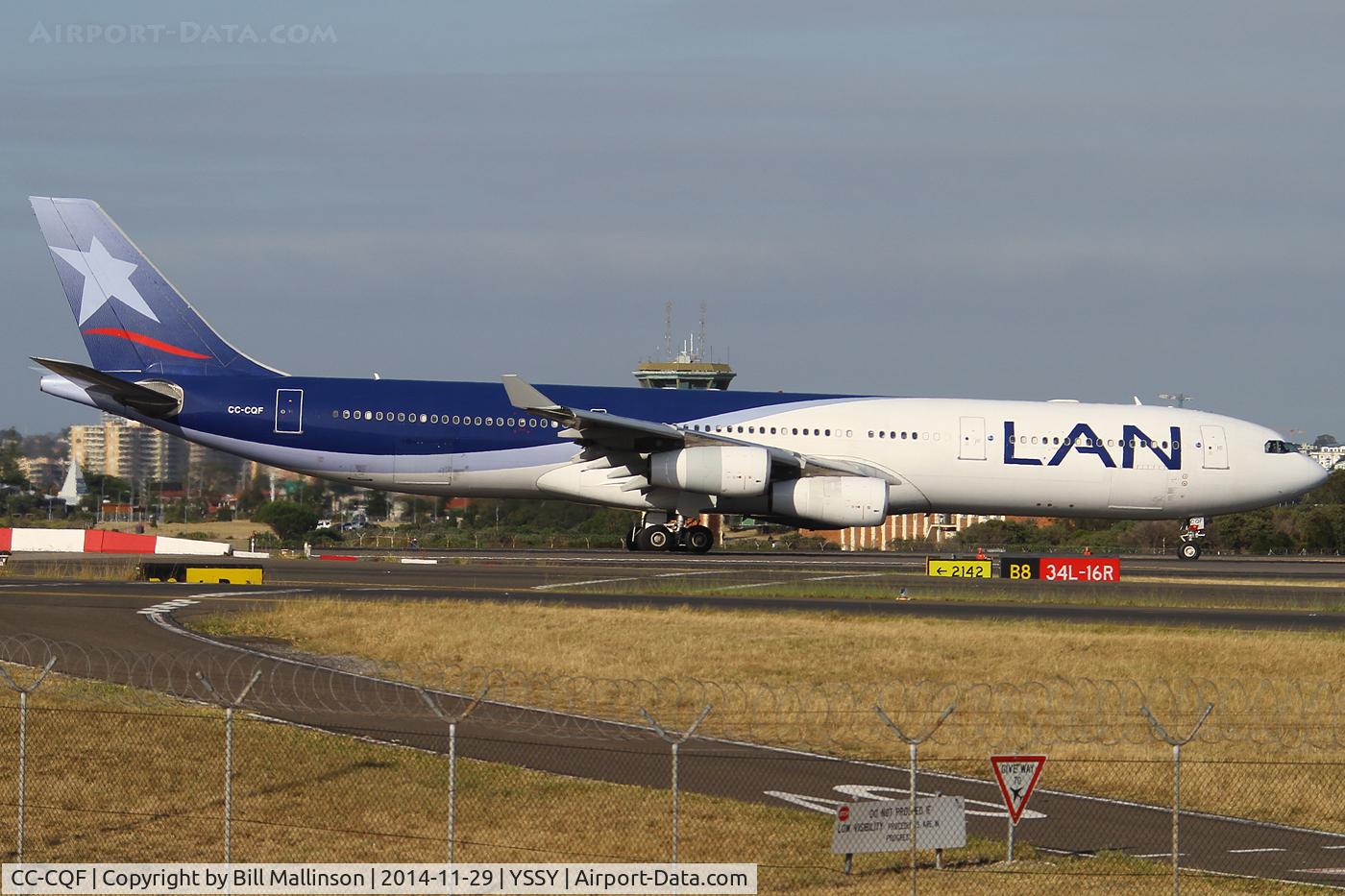 CC-CQF, 2001 Airbus A340-313X C/N 442, taxiing off 34L