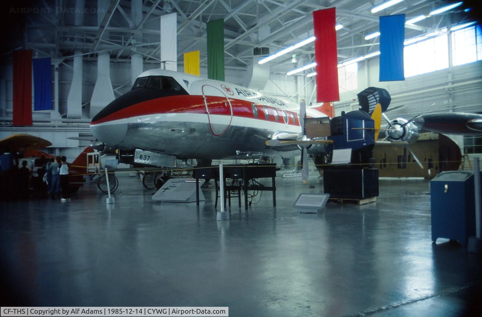 CF-THS, 1958 Vickers Viscount 757 C/N 279, At the Western Canada Aviation Museum in 1985.