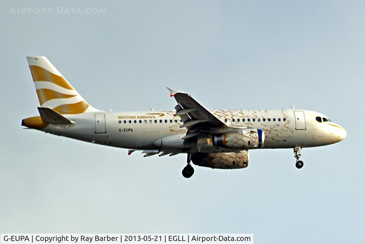 G-EUPA, 1999 Airbus A319-131 C/N 1082, Airbus A319-131 [1082] (British Airways) Home~G 21/05/2013. On approach 27L.