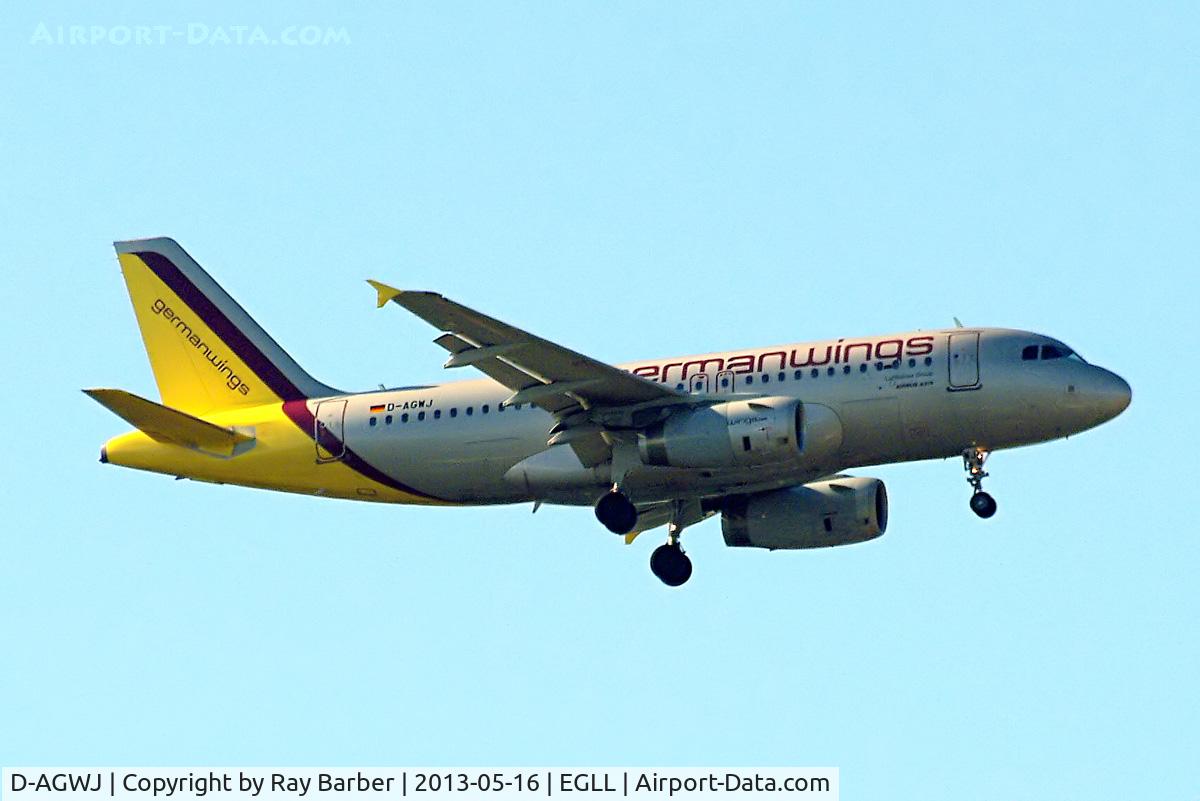 D-AGWJ, 2008 Airbus A319-132 C/N 3375, Airbus A319-132 [3375] (Germanwings) Home~G 16/05/2013. On approach 27L.