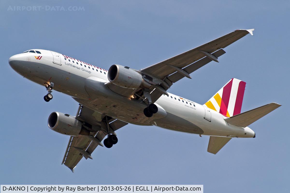 D-AKNO, 1999 Airbus A319-112 C/N 1147, Airbus A319-112 [1147] (Germanwings) Home~G 26/05/2013. On approach 27R.