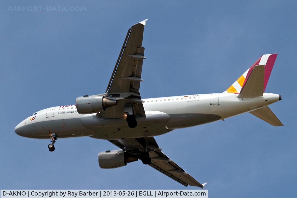D-AKNO, 1999 Airbus A319-112 C/N 1147, Airbus A319-112 [1147] (Germanwings) Home~G 26/05/2013. On approach 27R.