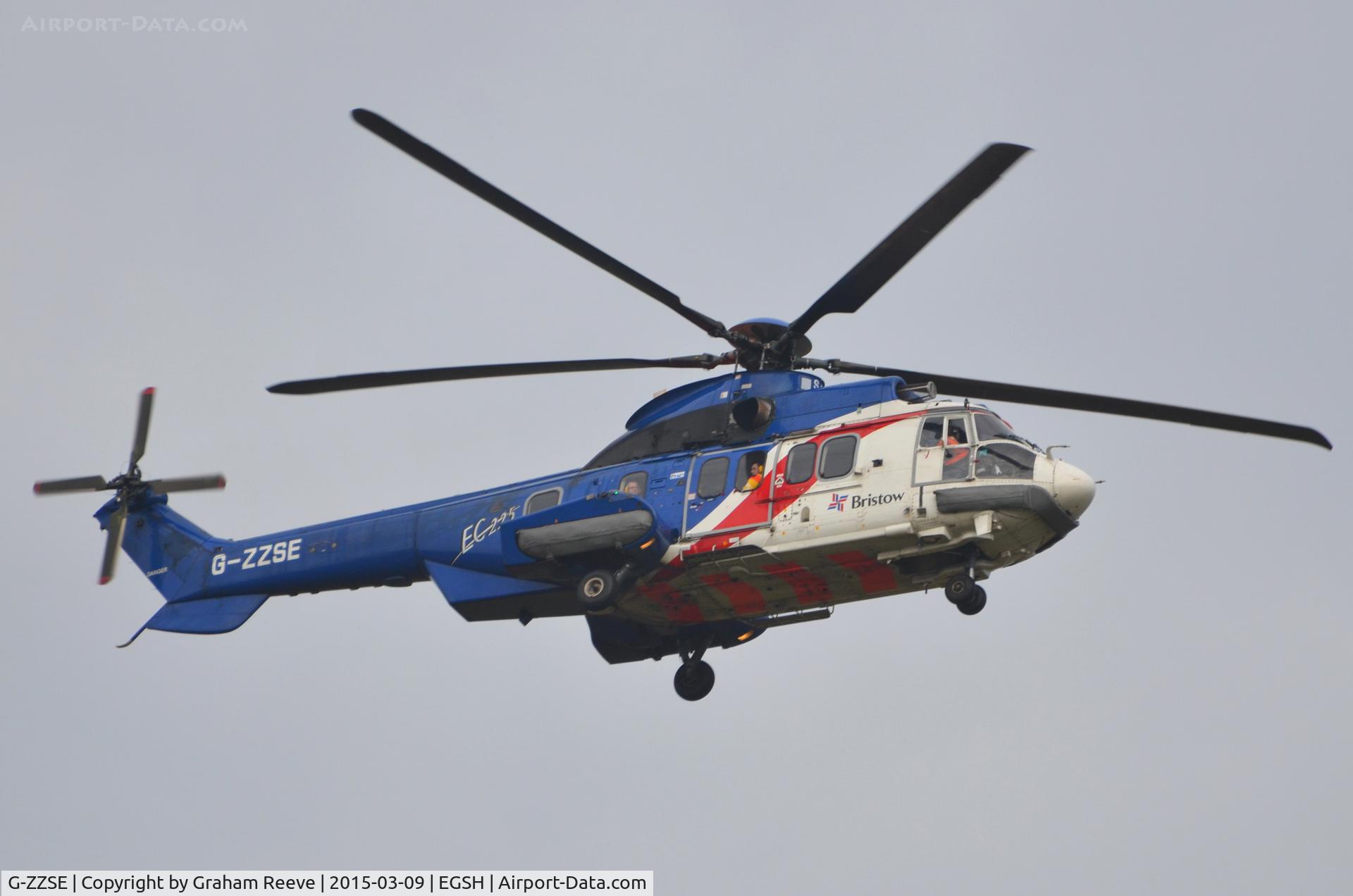 G-ZZSE, 2006 Eurocopter EC-225LP Super Puma Mk2+ C/N 2660, About to land at Norwich.