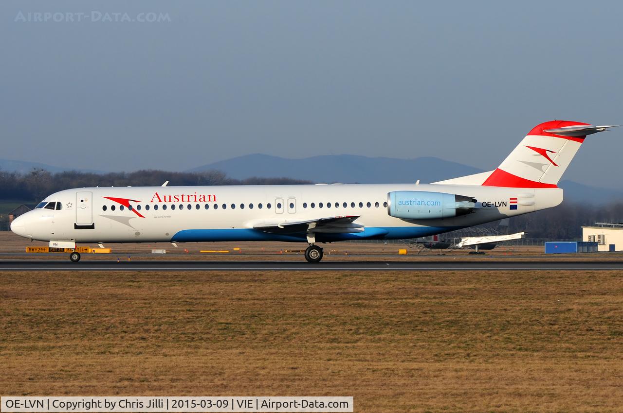 OE-LVN, 1991 Fokker 100 (F-28-0100) C/N 11367, Austrian Airlines