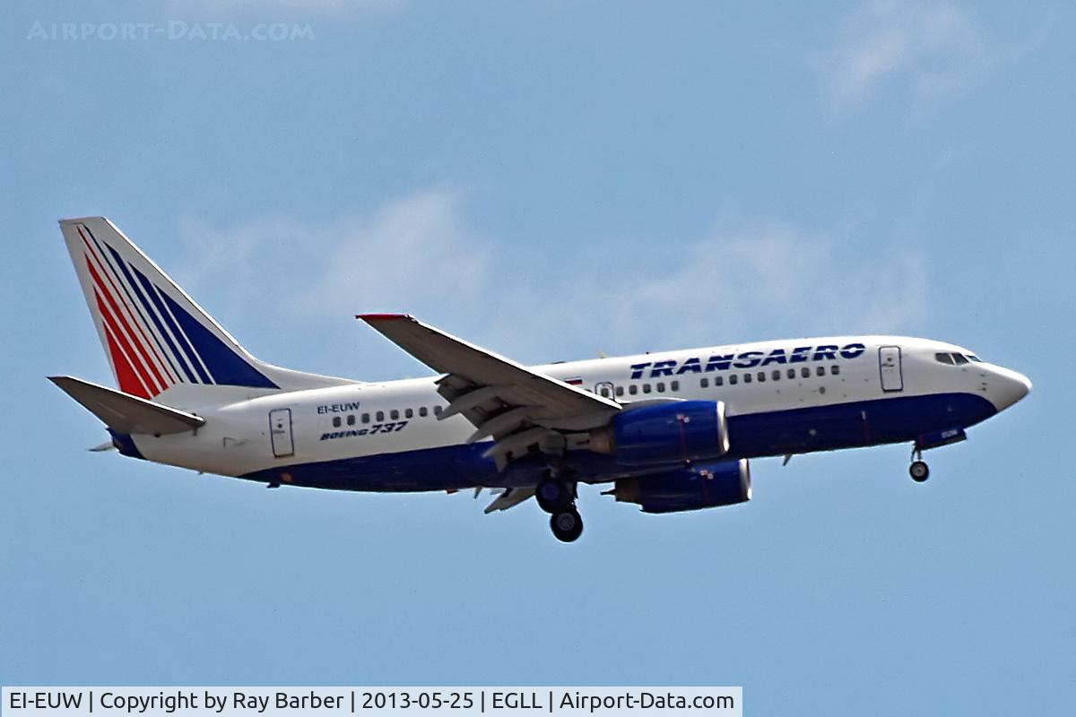 EI-EUW, 2004 Boeing 737-7Q8 C/N 29350, Boeing 737-7Q8 [29350] (Transaero Airlines) Home~G 25/05/2013. On approach 27L.