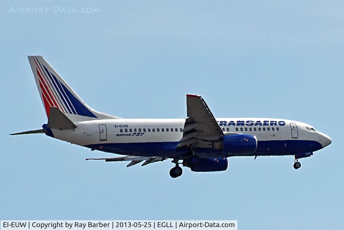 EI-EUW, 2004 Boeing 737-7Q8 C/N 29350, Boeing 737-7Q8 [29350] (Transaero Airlines) Home~G 25/05/2013. On approach 27L.