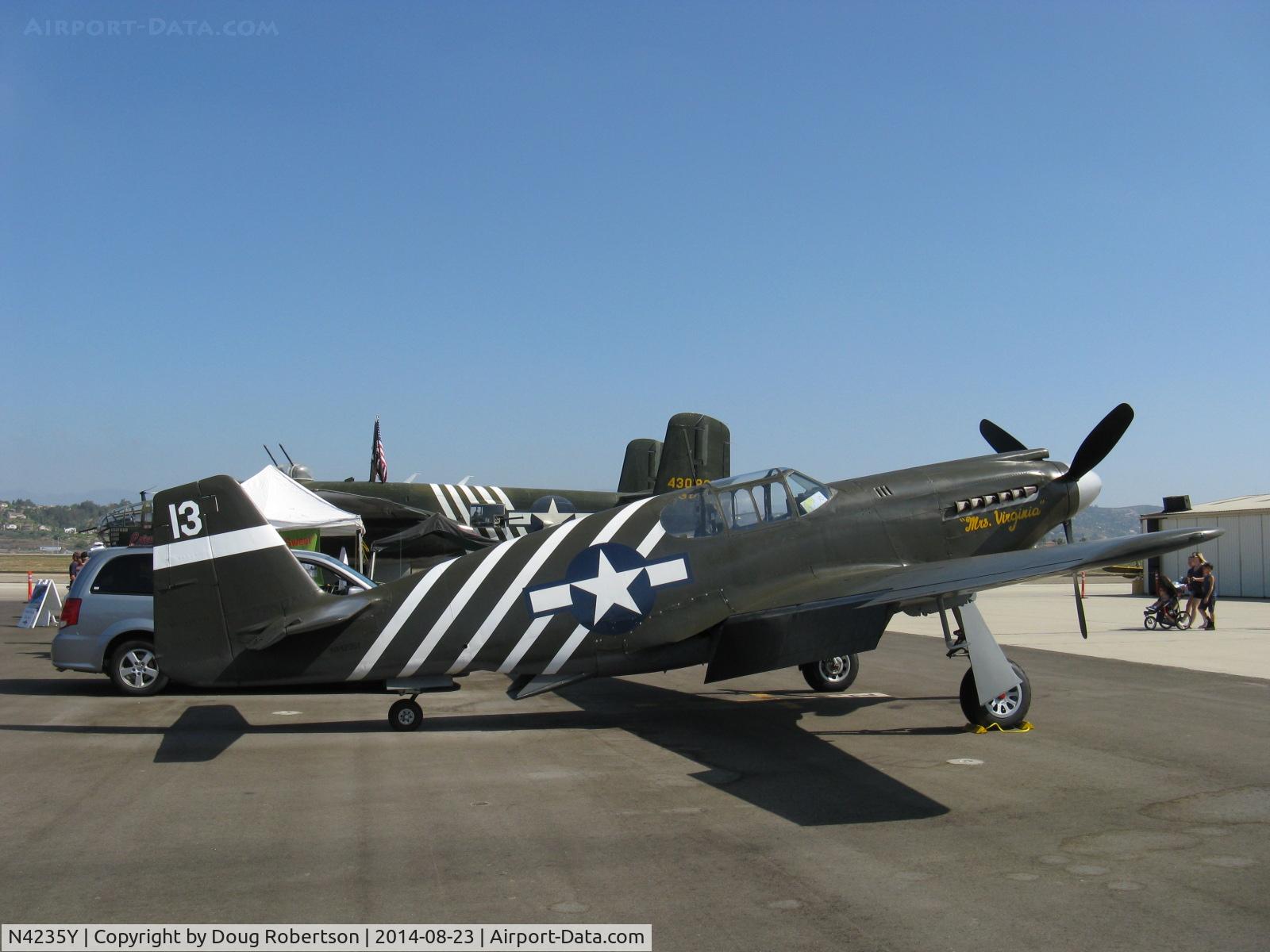 N4235Y, 1943 North American P-51A Mustang C/N MSN 99-22354, 1943 North American P-51A MUSTANG 'Mrs. VIRGINIA' as NX4235Y. Allison V1710-81 1,200 Hp, Experimental class warbird