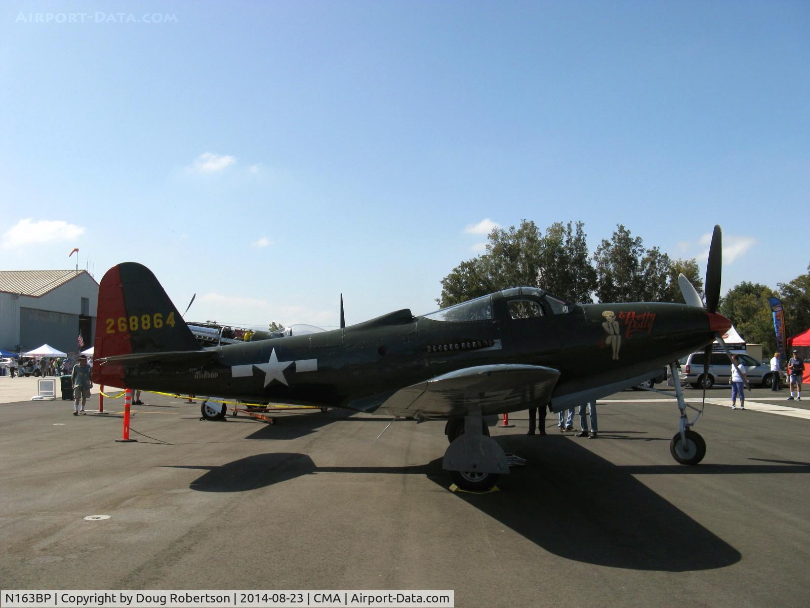 N163BP, 1945 Bell P-63C Kingcobra C/N 091263RP, 1945 Bell P-63C KINGCOBRA 'Pretty Polly', Allison V-1710-93 1,325 hp as NX163BP, restored by B. Pond. Very rare aircraft-not many flying, with higher performance than the Bell P-39 AIRACOBRA.