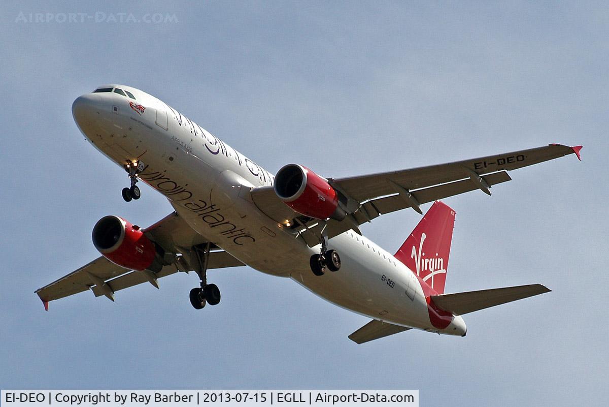 EI-DEO, 2005 Airbus A320-214 C/N 2486, Airbus A320-214 [2486] (Virgin Atlantic) Home~G 15/07/2013. On approach 27R.