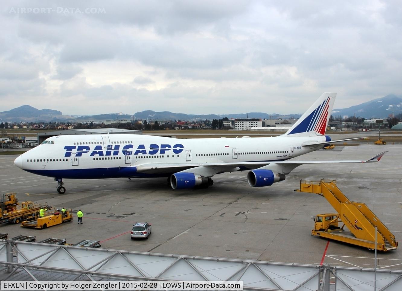 EI-XLN, 2001 Boeing 747-412 C/N 28029, Straight from Moscow to Salzburg apron....