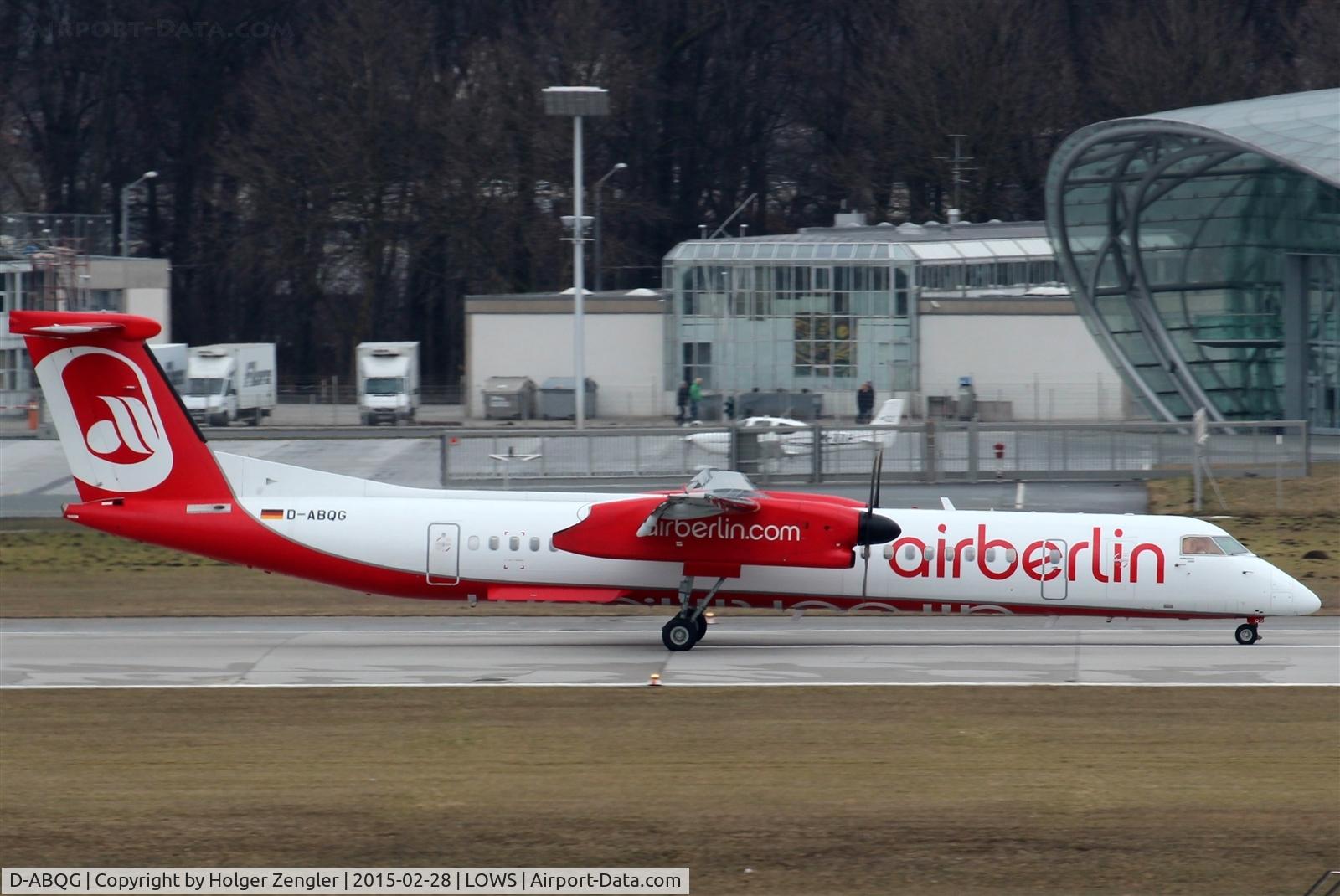 D-ABQG, 2009 De Havilland Canada DHC-8-402Q Dash 8 C/N 4250, After a short jump from MUC right on LOWS apron....