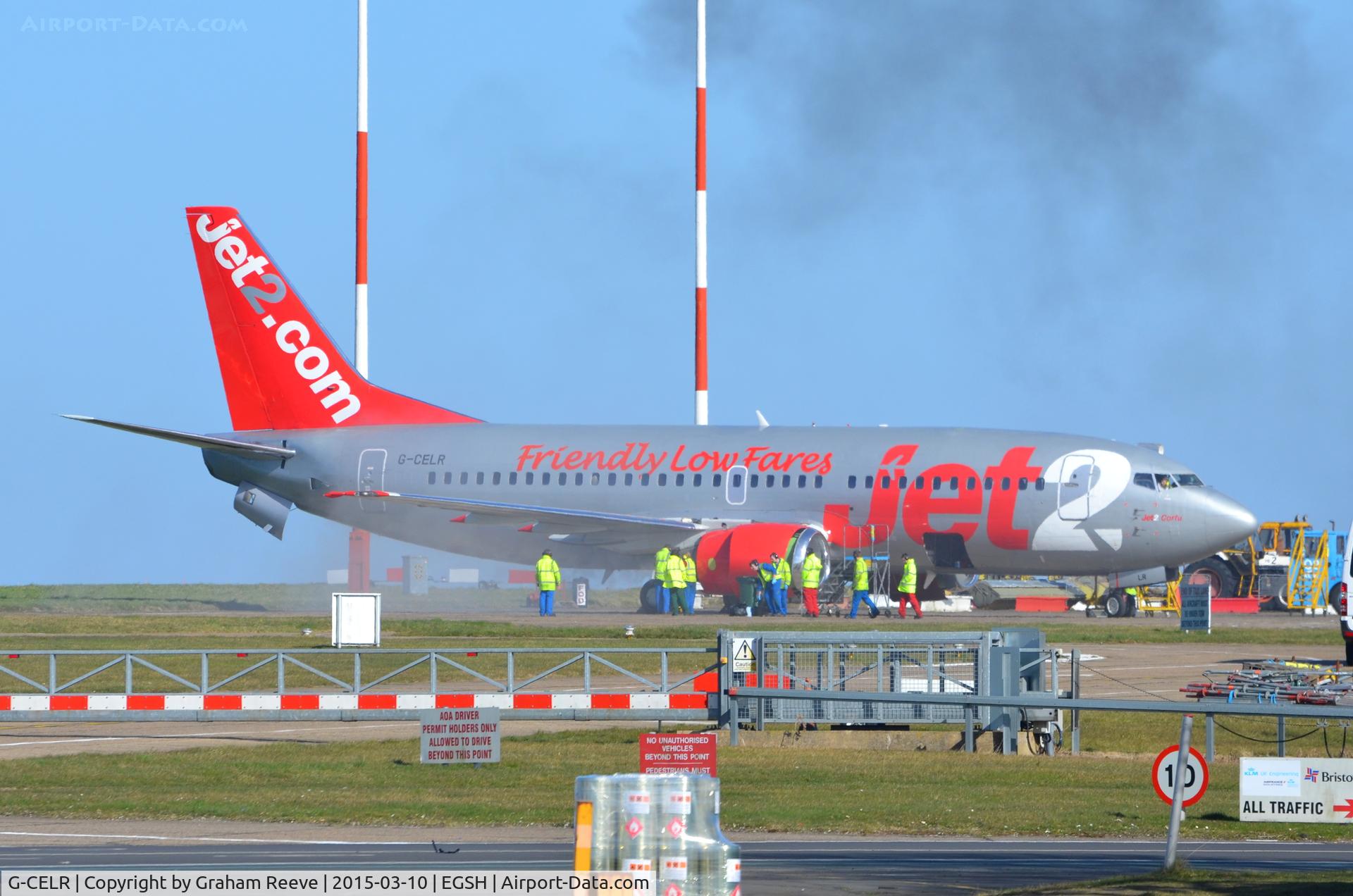 G-CELR, 1986 Boeing 737-330(QC) C/N 23523, At Norwich.