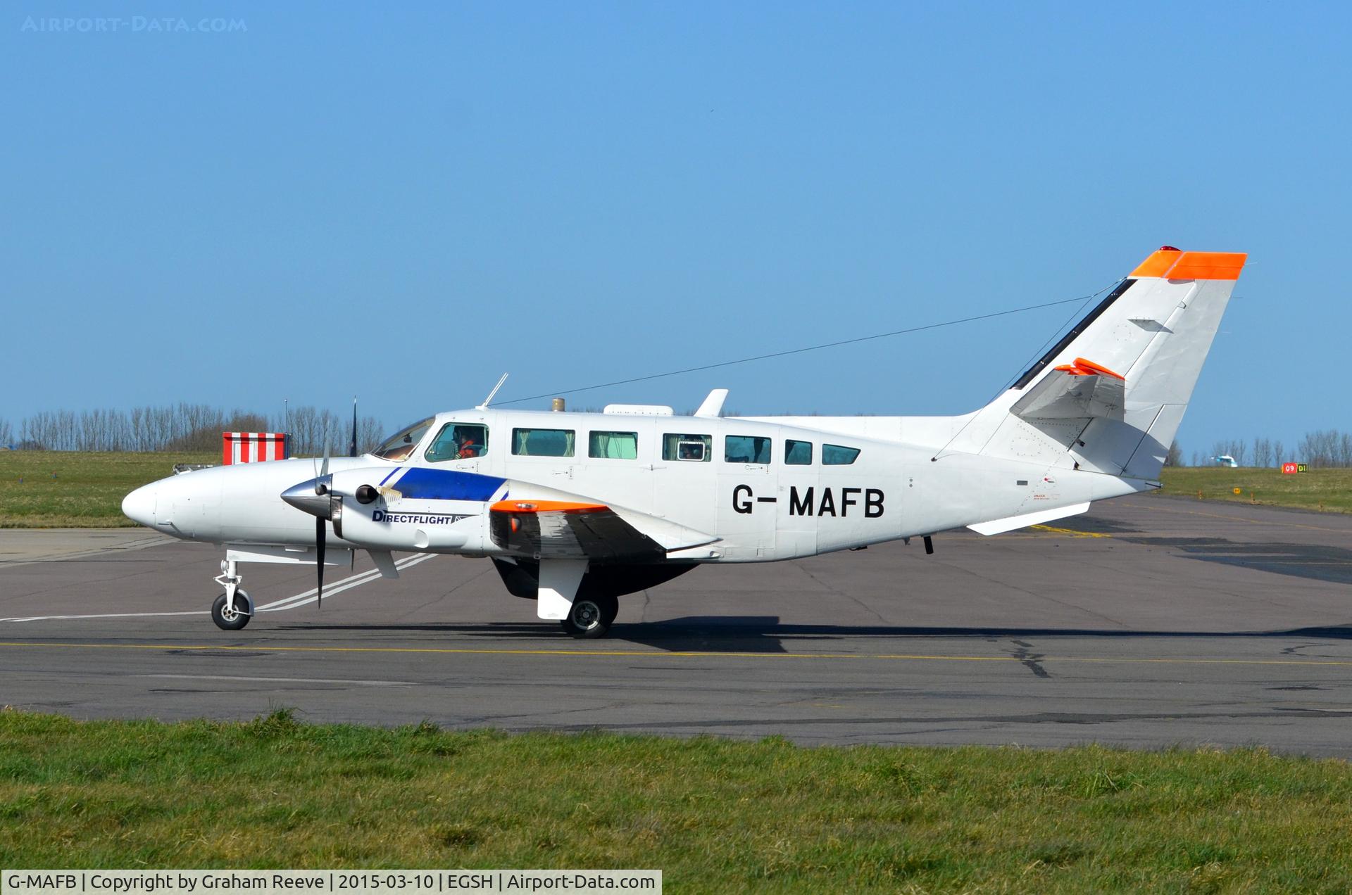 G-MAFB, 1997 Reims F406 Caravan II C/N F406-0080, Just landed at Norwich.