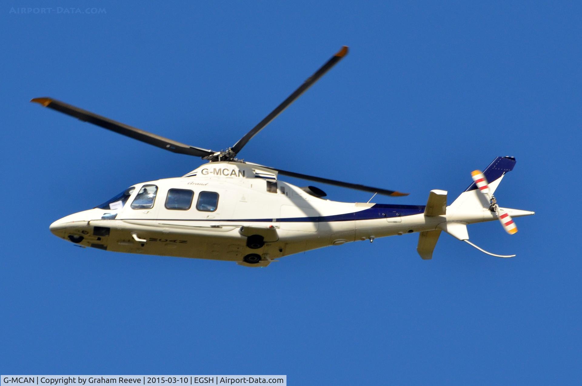 G-MCAN, 2006 Agusta A-109S Grand C/N 22021, Departing from Norwich.