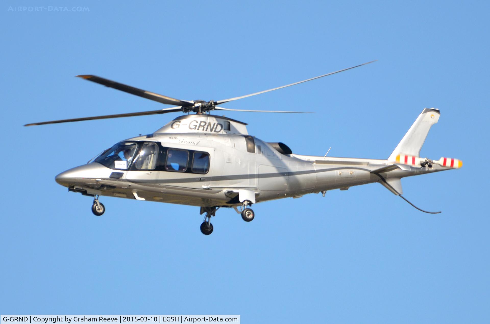 G-GRND, 2005 Agusta A-109S Grand C/N 22009, Departing from Norwich.