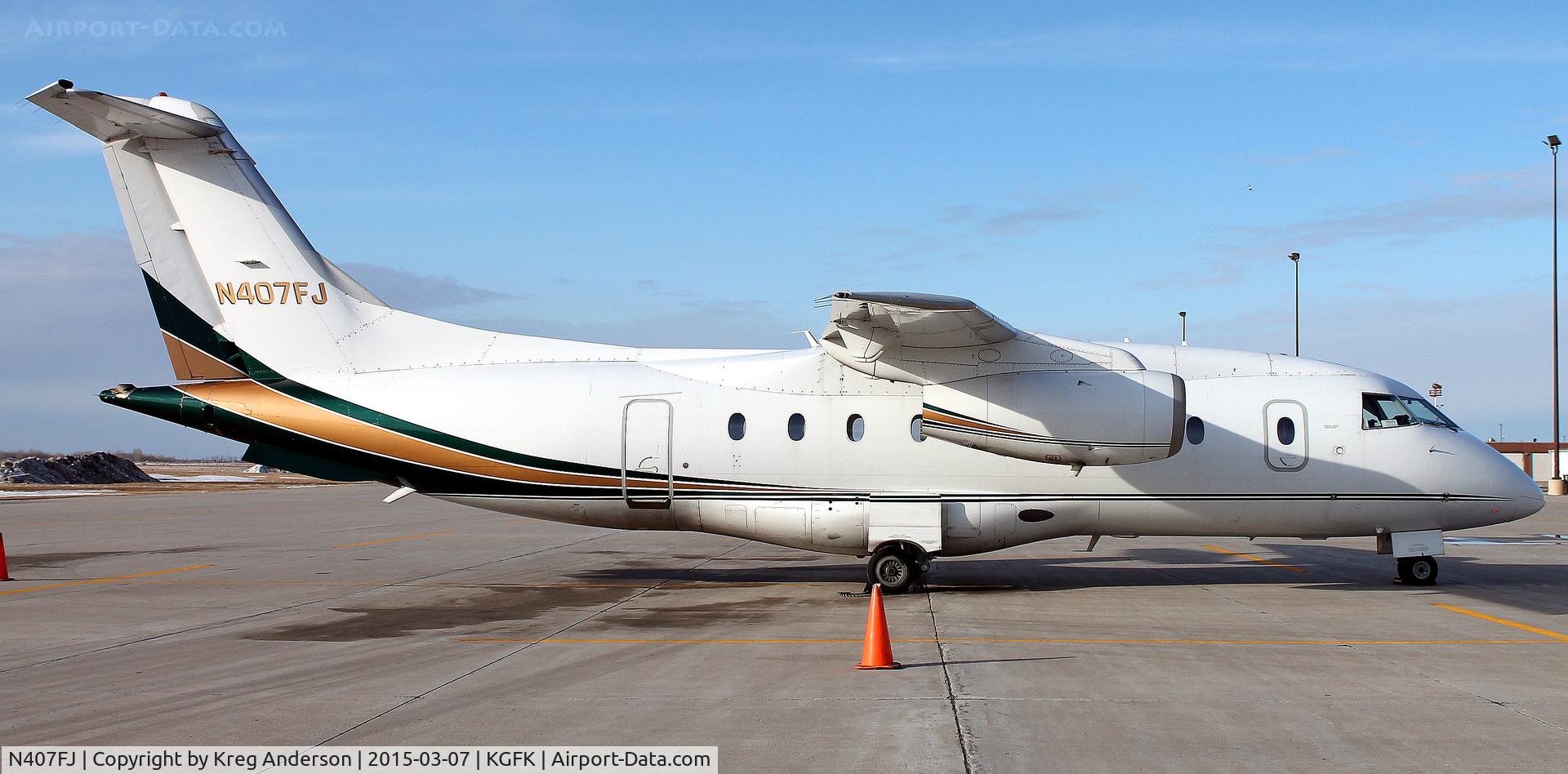 N407FJ, 2000 Fairchild Dornier 328-300 328JET C/N 3157, Dornier 328-300 on the ramp in Grand Forks, ND.