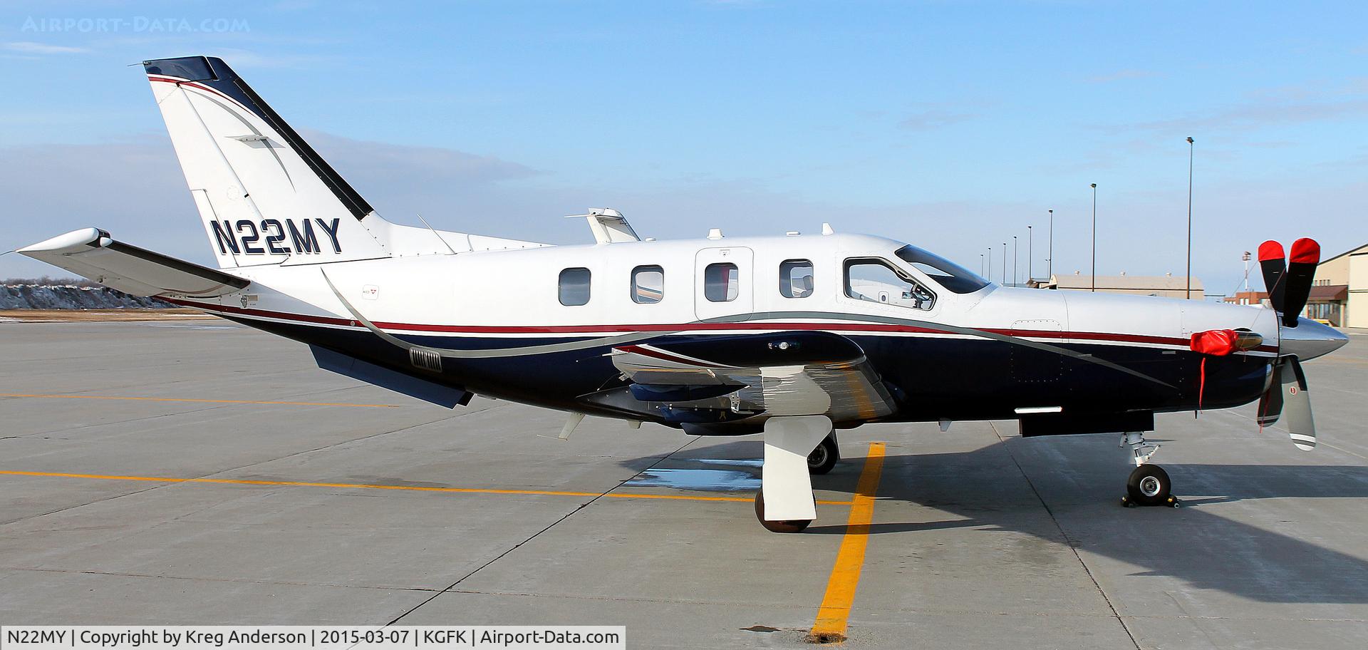 N22MY, 2008 Socata TBM-700 C/N 443, Socata TBM-700 on the ramp in Grand Forks, ND.
