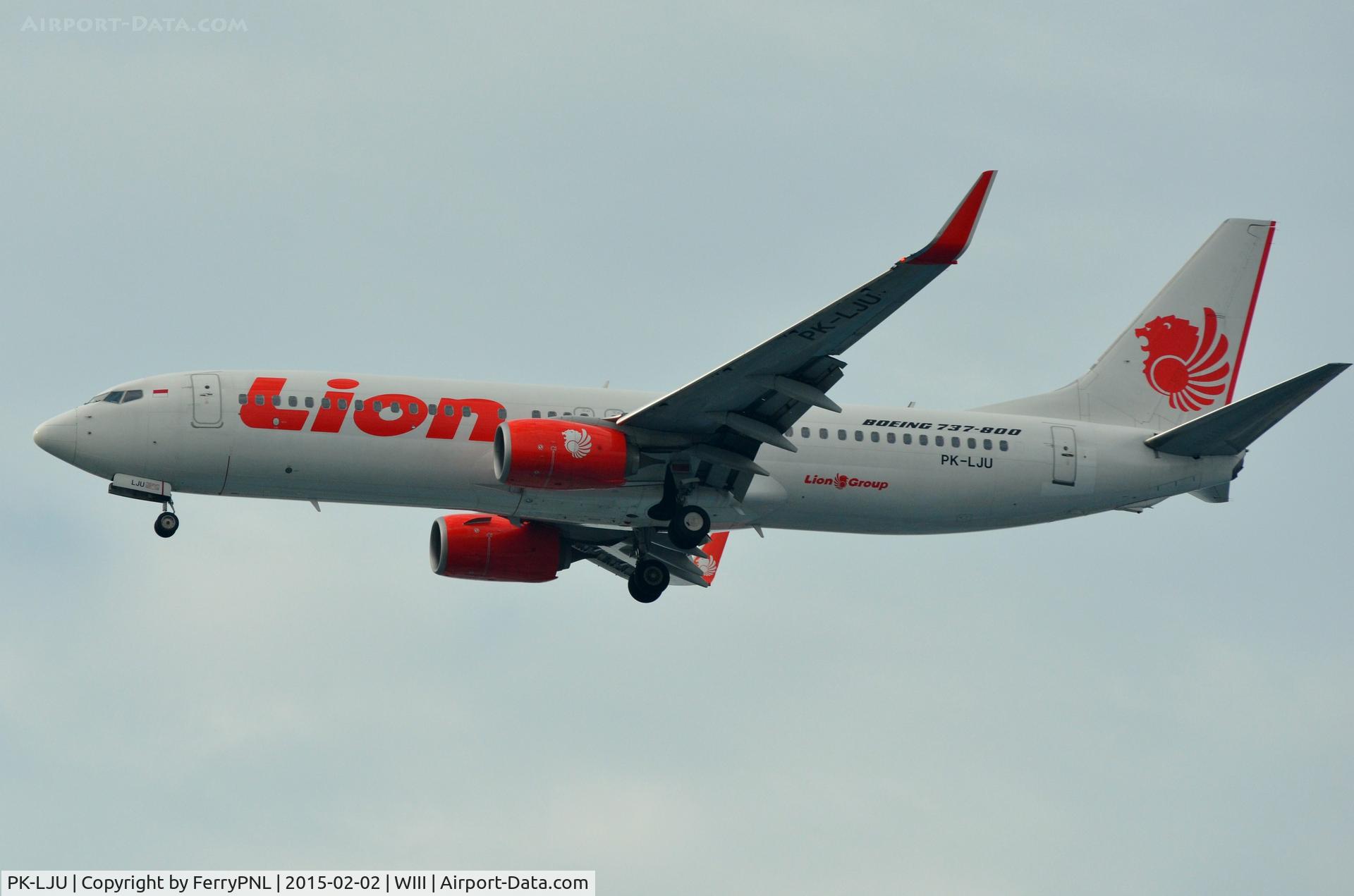 PK-LJU, 2012 Boeing 737-8GP C/N 37294, Lion Air B738 landing in CGK