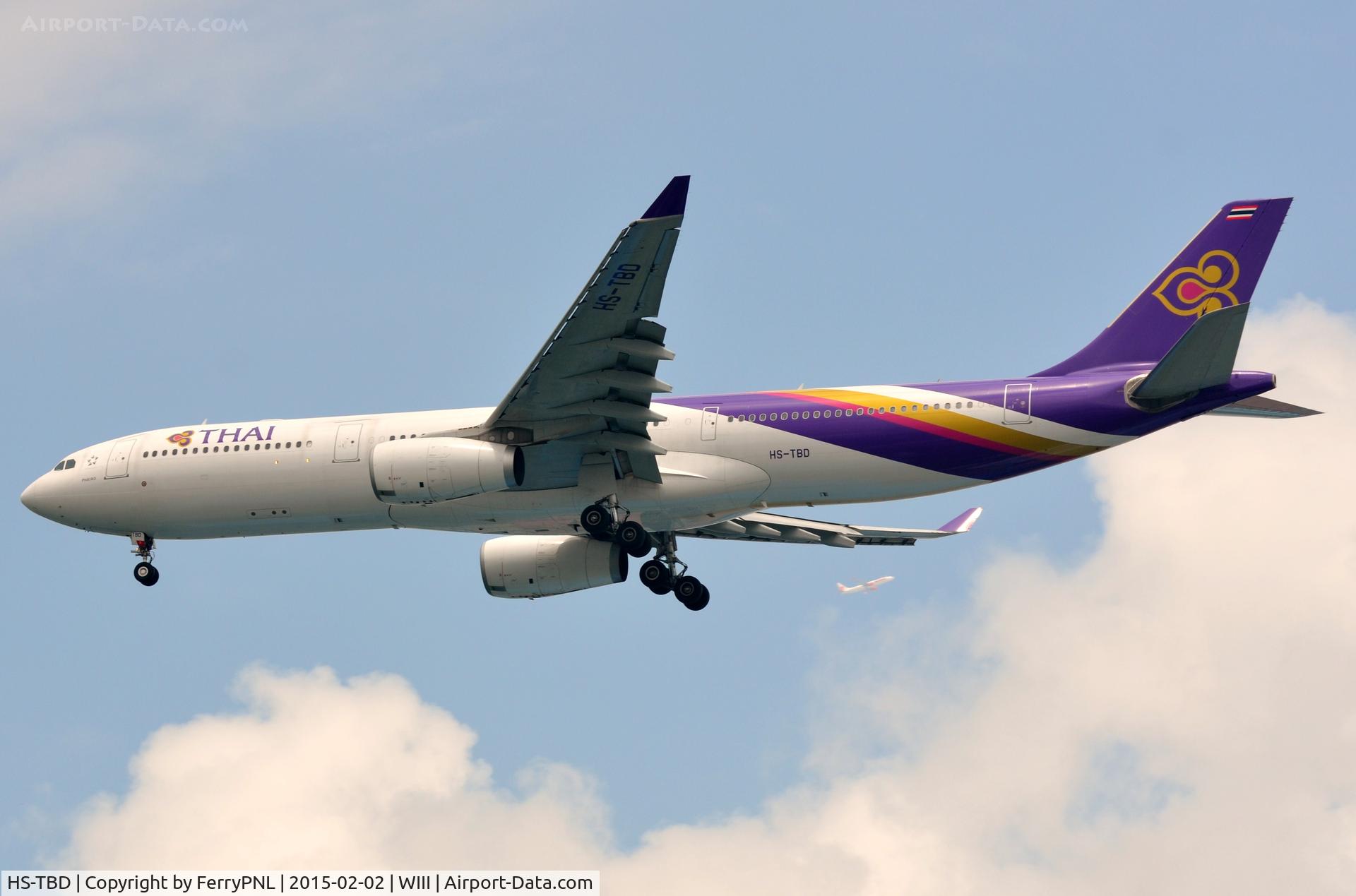 HS-TBD, 2012 Airbus A330-343 C/N 1338, Thai A333 landing in CGK.