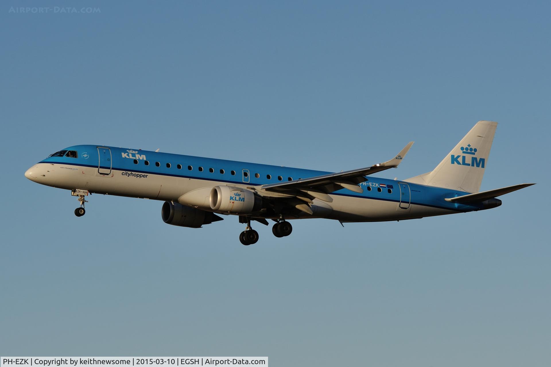PH-EZK, 2009 Embraer 190LR (ERJ-190-100LR) C/N 19000326, Operating KLM 1511.