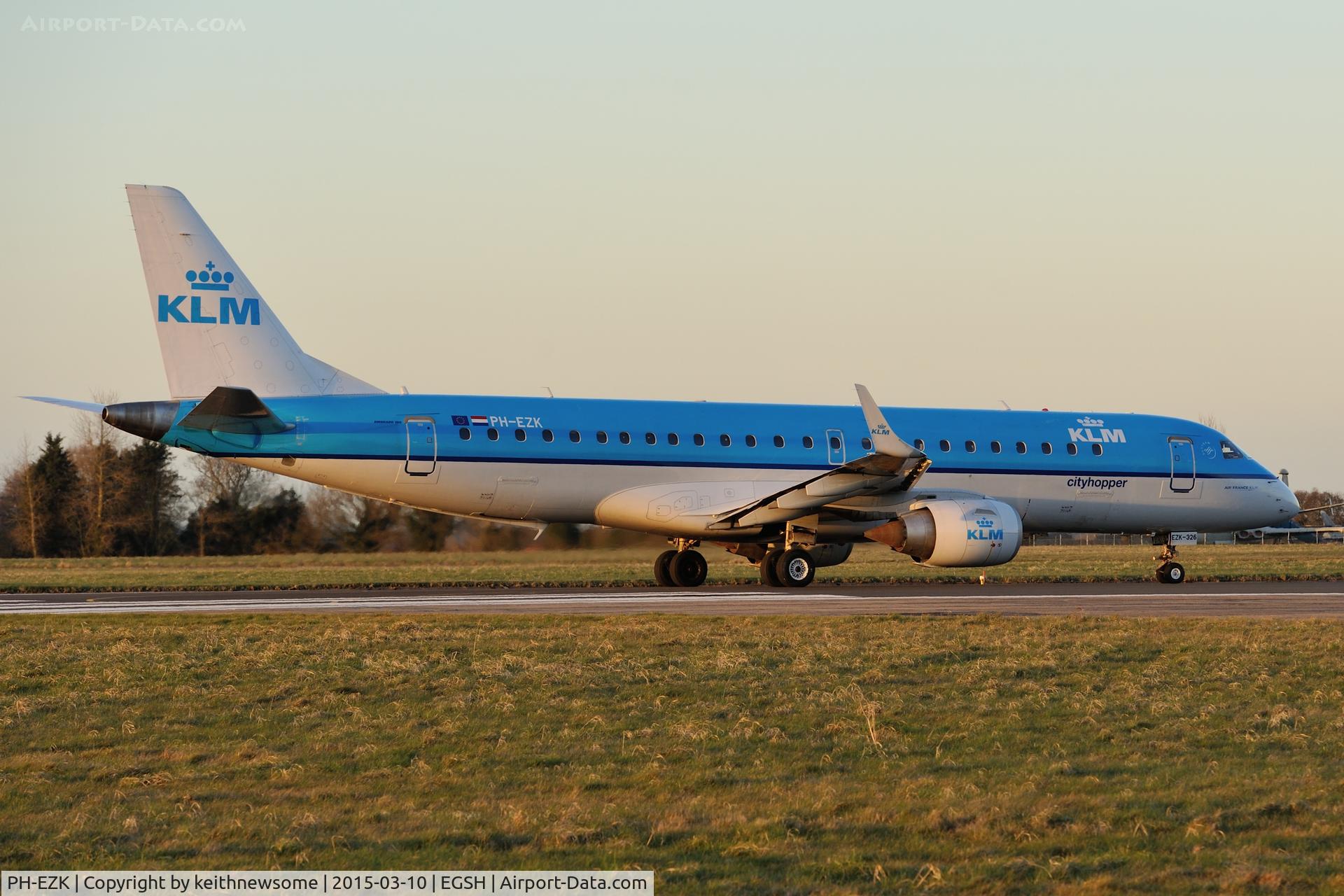 PH-EZK, 2009 Embraer 190LR (ERJ-190-100LR) C/N 19000326, Operating KLM 1512.