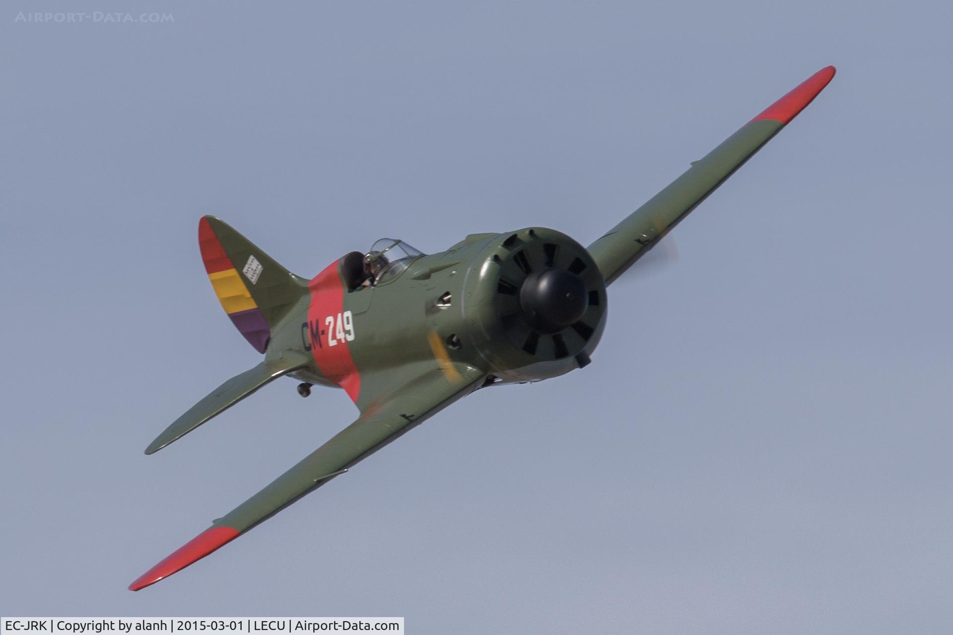 EC-JRK, 1939 Polikarpov I-16 Type 24 C/N 2421039, Running in for another pass around the circuit at a monthly air display of the Fundación Infante de Orleans, at Cuatro Viantos, Madrid.