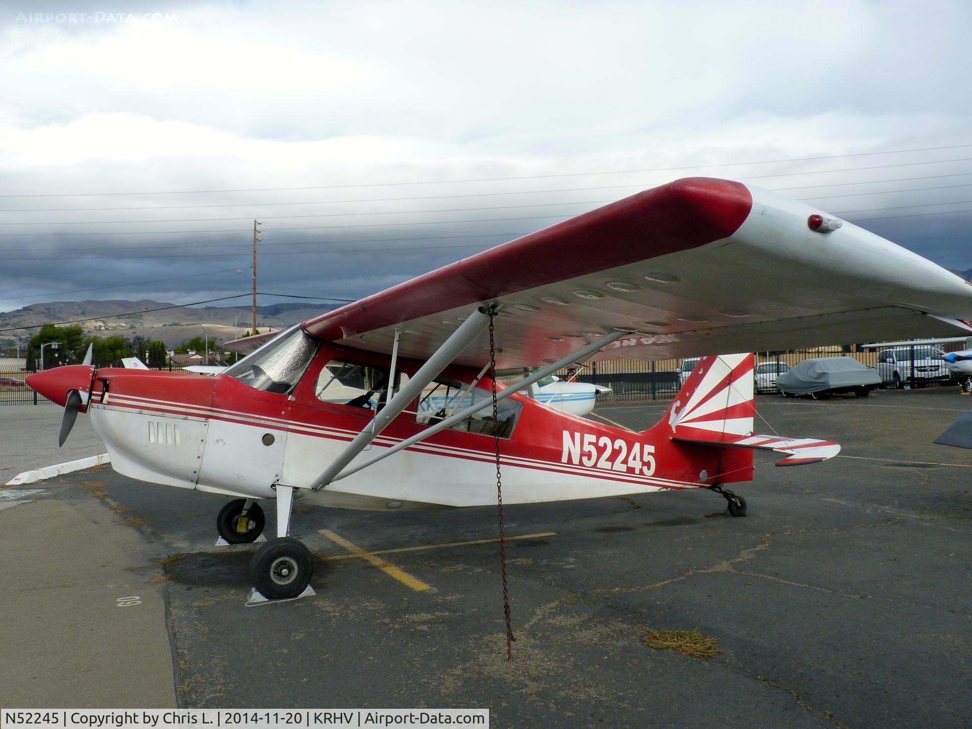 N52245, 1975 Bellanca 8KCAB Decathlon C/N 164-75, A Bellanca 8KCAB sits at an overcast day at KRHV.
