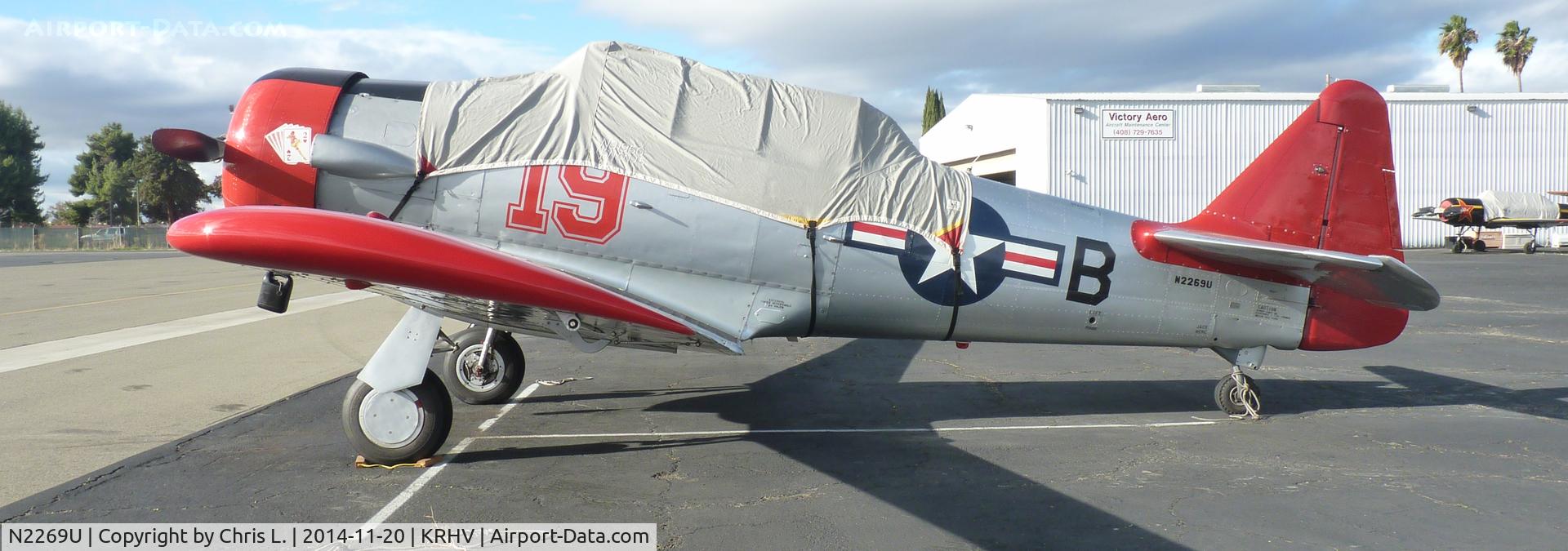 N2269U, North American Medore SNJ-4 C/N 88-12850, A classic North American SNJ-4, now based here, is sitting at the Victory Aero hangar.