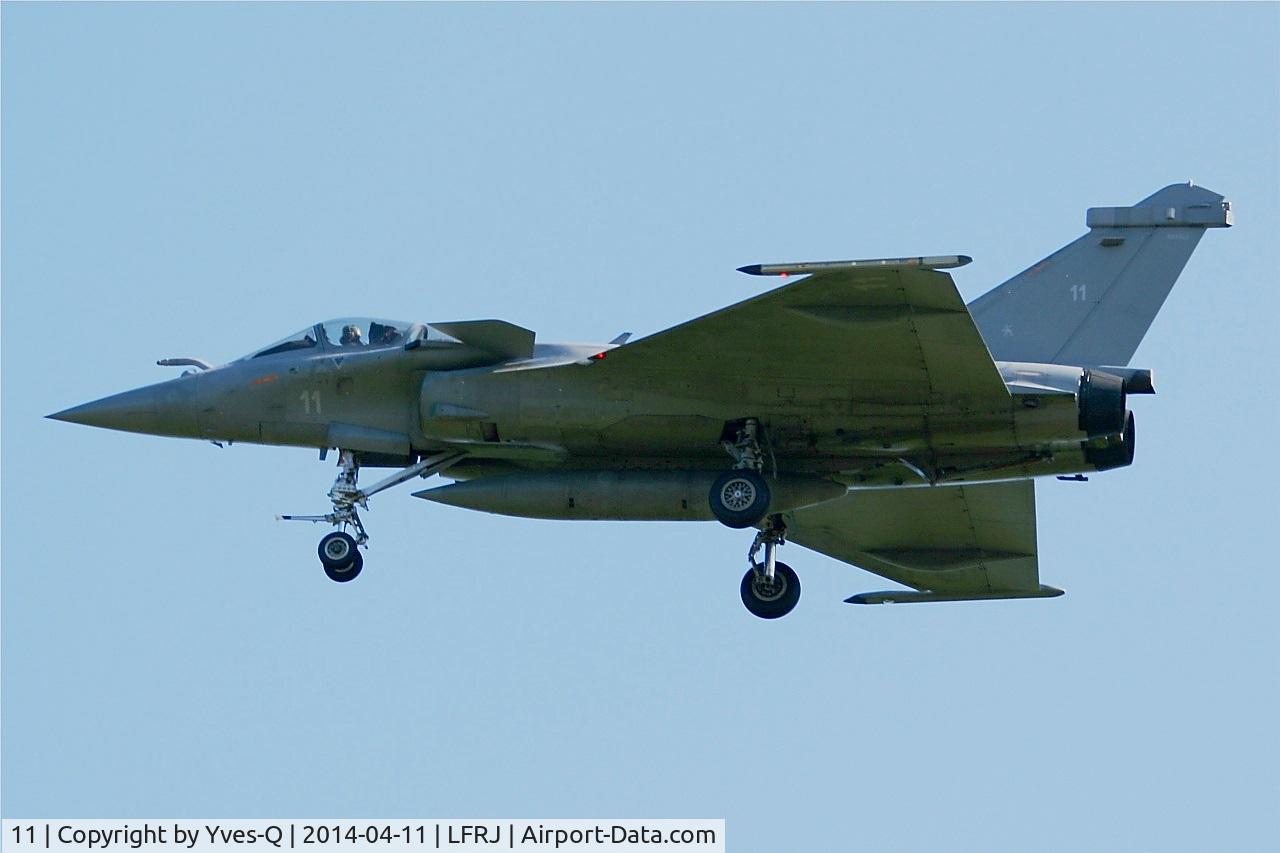 11, Dassault Rafale M C/N 11, Dassault Rafale M, Short appoach rwy 08, Landivisiau Naval Air Base (LFRJ)