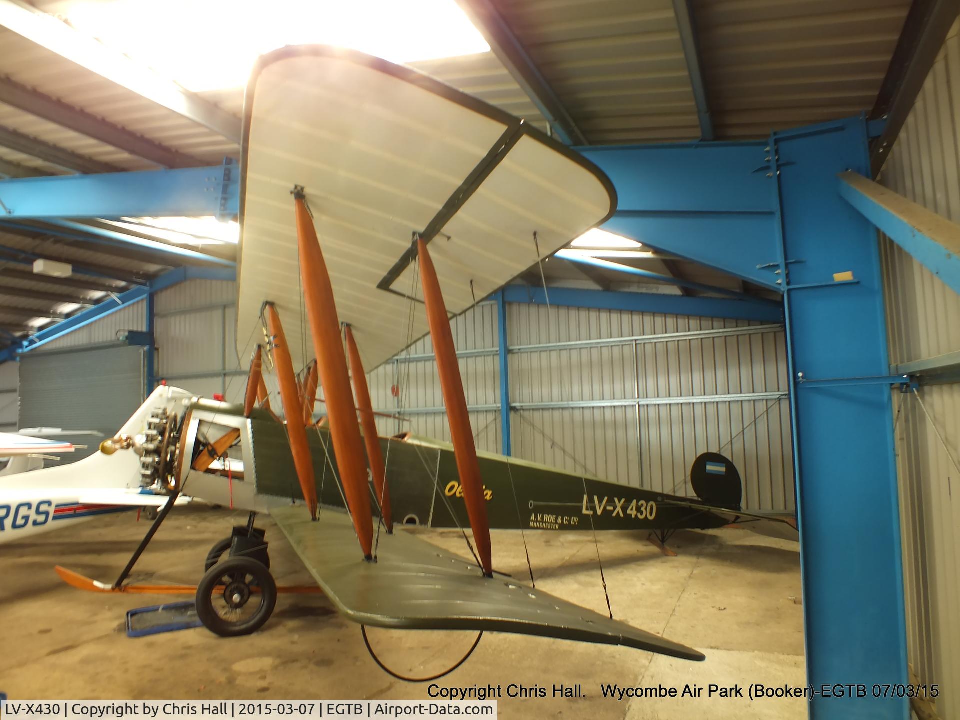 LV-X430, 2010 Avro 504K Replica C/N OLA-002, hangared at Booker
