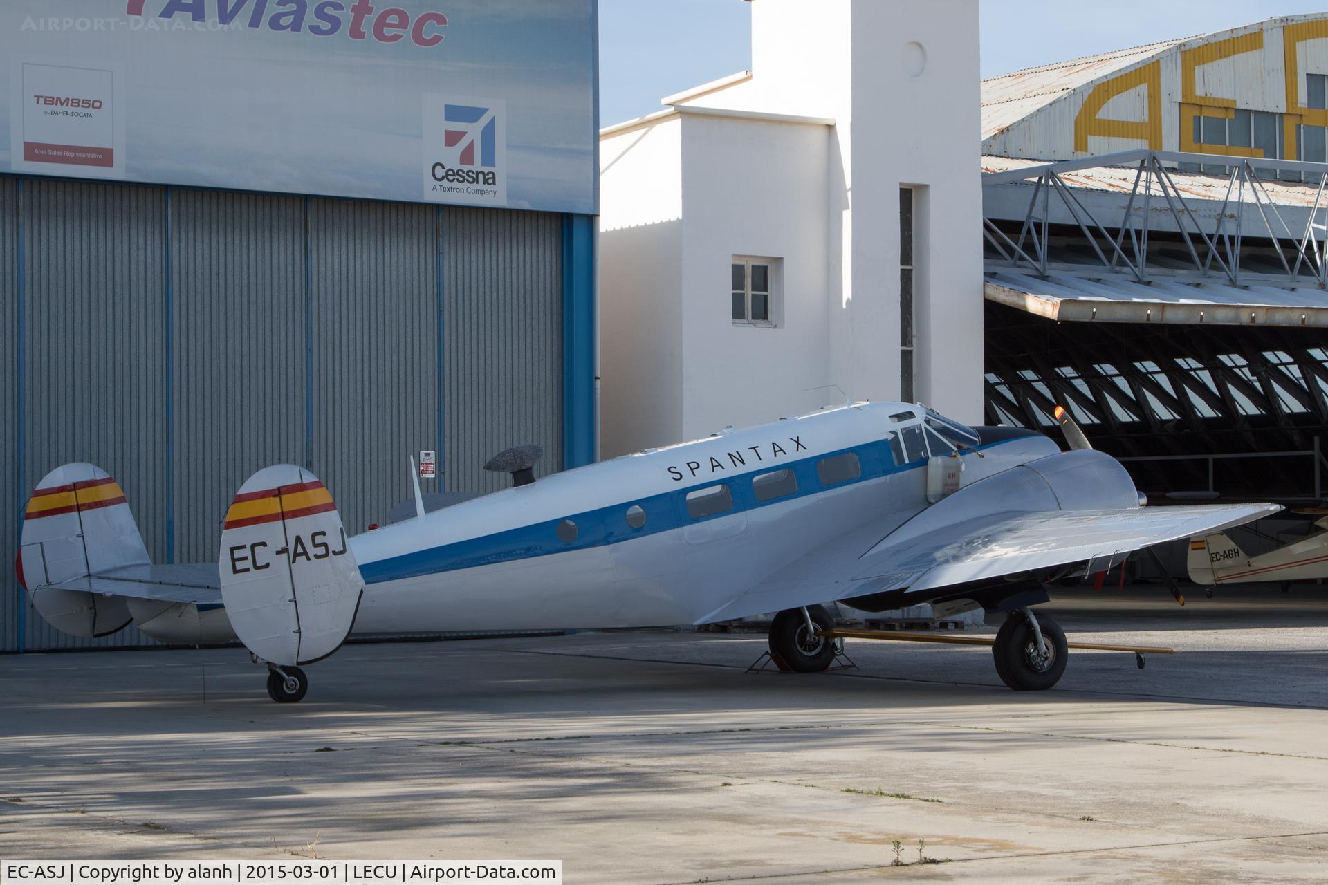 EC-ASJ, 1952 Beech C-45H Expeditor C/N AF-752, On the ramp at Cuatro Vientos, Madrid