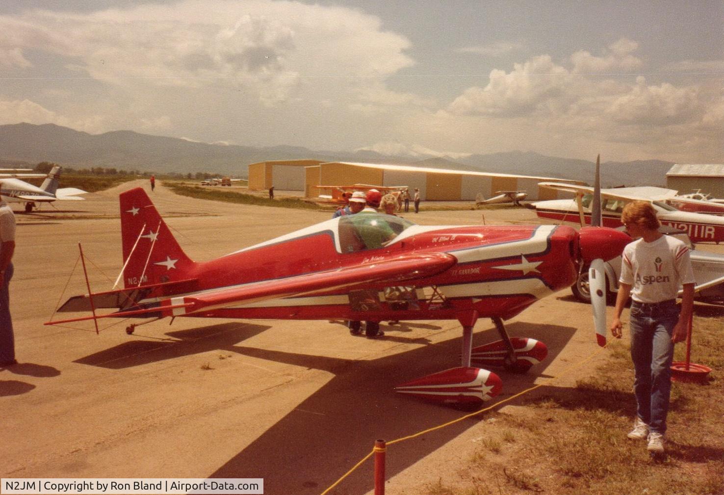 Aircraft N2JM, 1980 Mckinstry Jim H ARESTI GANADOR, c/n JM-4AG, Taken at the Longmont, Colorado airport in early 80's. Rocky Mountain Regional Aerobatic Contest., photo by Ron Bland