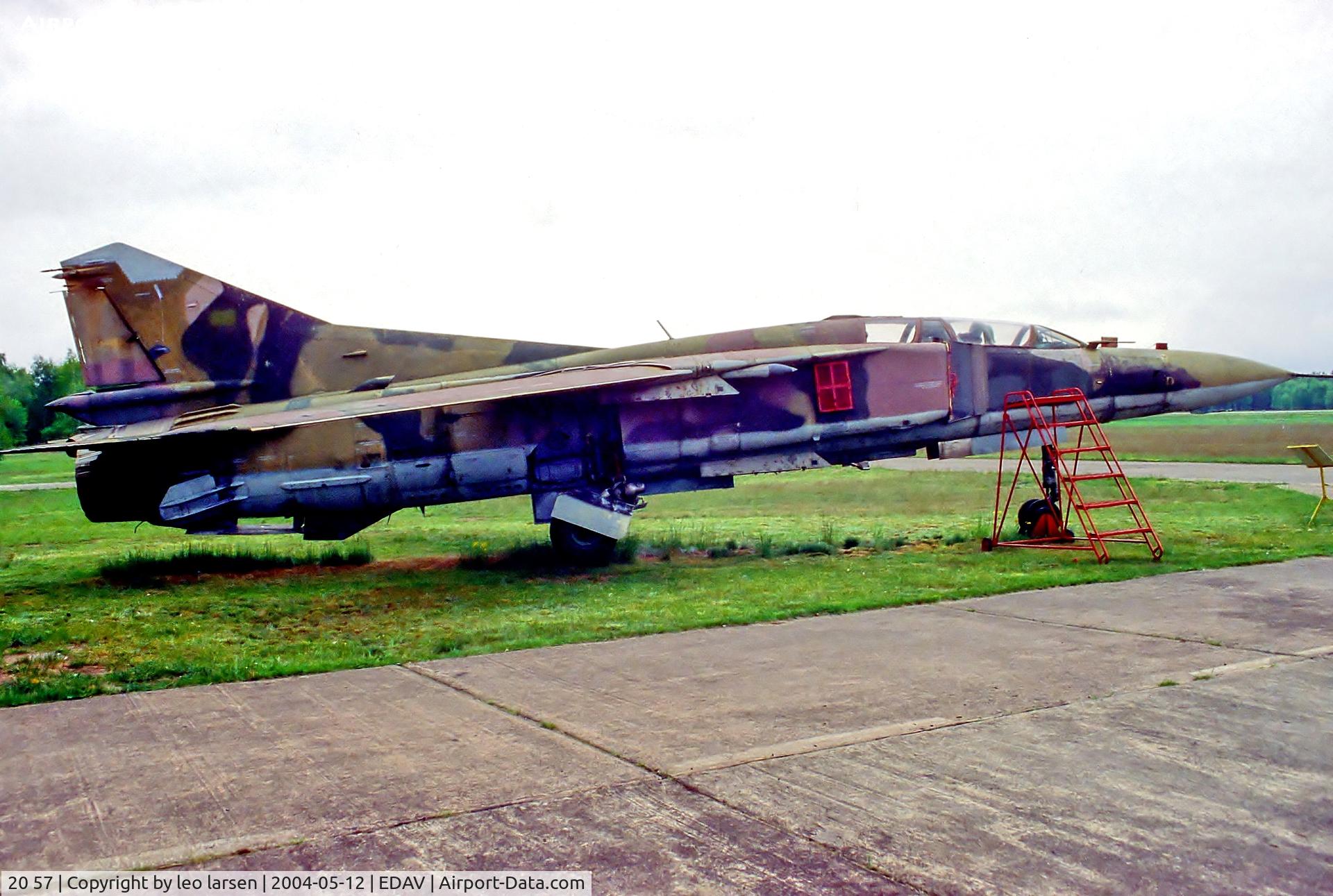 20 57, Mikoyan-Gurevich MiG-23UB C/N A1038506, Finow Air Museum Germany 12.5.04